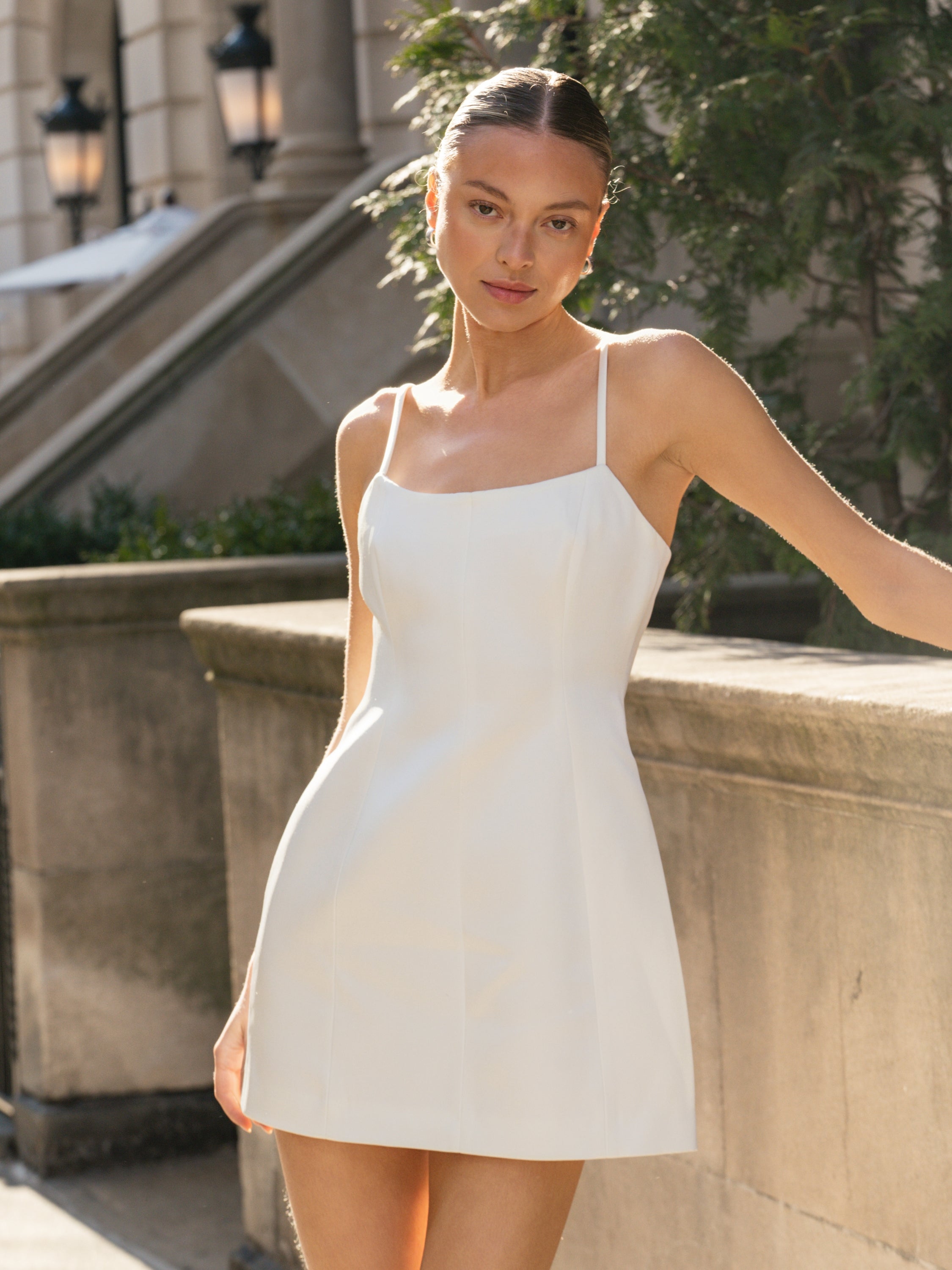 YORK SATIN MINI DRESS View 1 | White Dresses YORK SATIN MINI DRESS View 1 | White Dresses