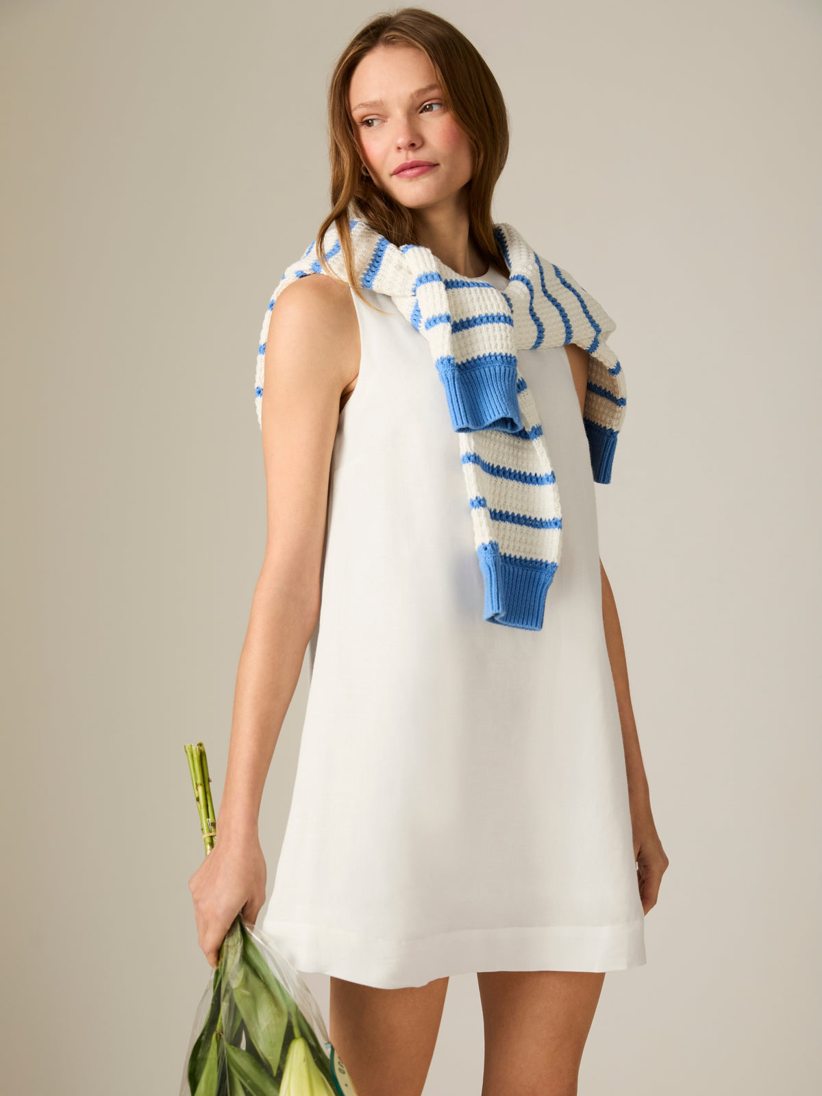linen dress usa Cooper Linen Sleeveless Mini Dress in Summer White