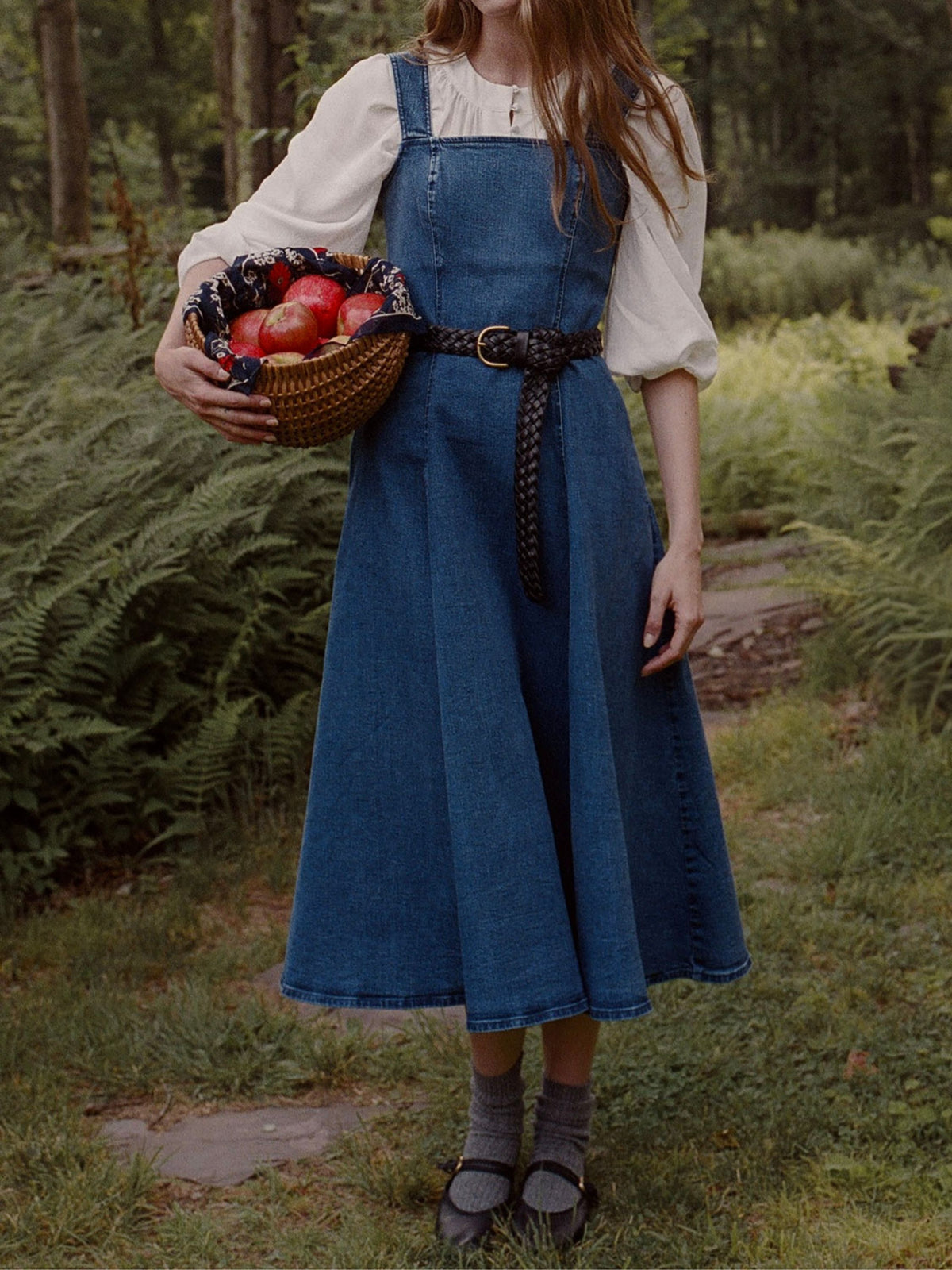 DELANCEY DENIM FLARE MIDI DRESS VIEW 4 DELANCEY DENIM FLARE MIDI DRESS VIEW 4