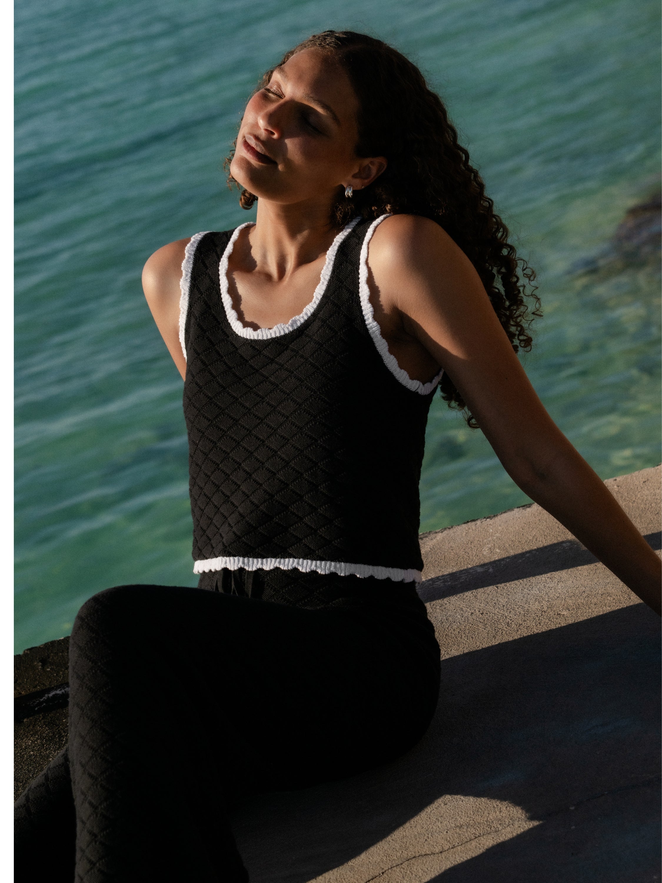 TEDDY DIAMOND KNIT CONTRAST CAMI View 1 | Women's Shop All TEDDY DIAMOND KNIT CONTRAST CAMI View 1 | Women's Shop All
