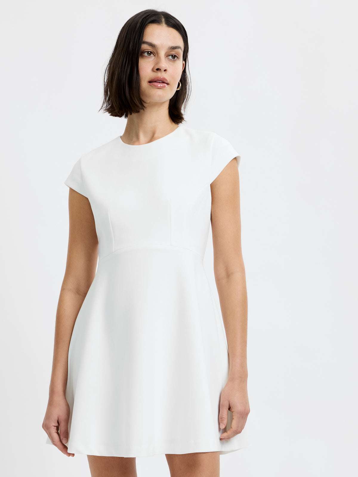 Whisper Cap Sleeve Mini Dress in Summer White | French Connection