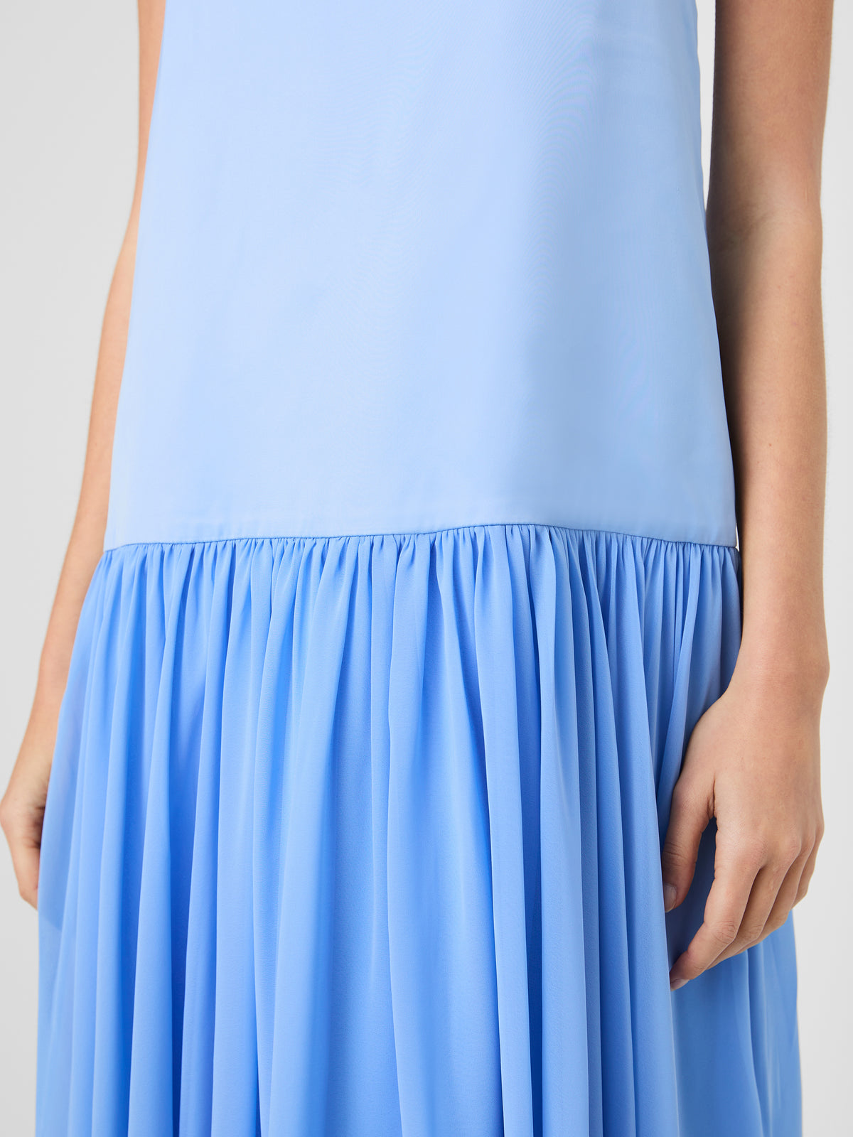 Marina Silky Maxi Dress in Blue Hydrangea