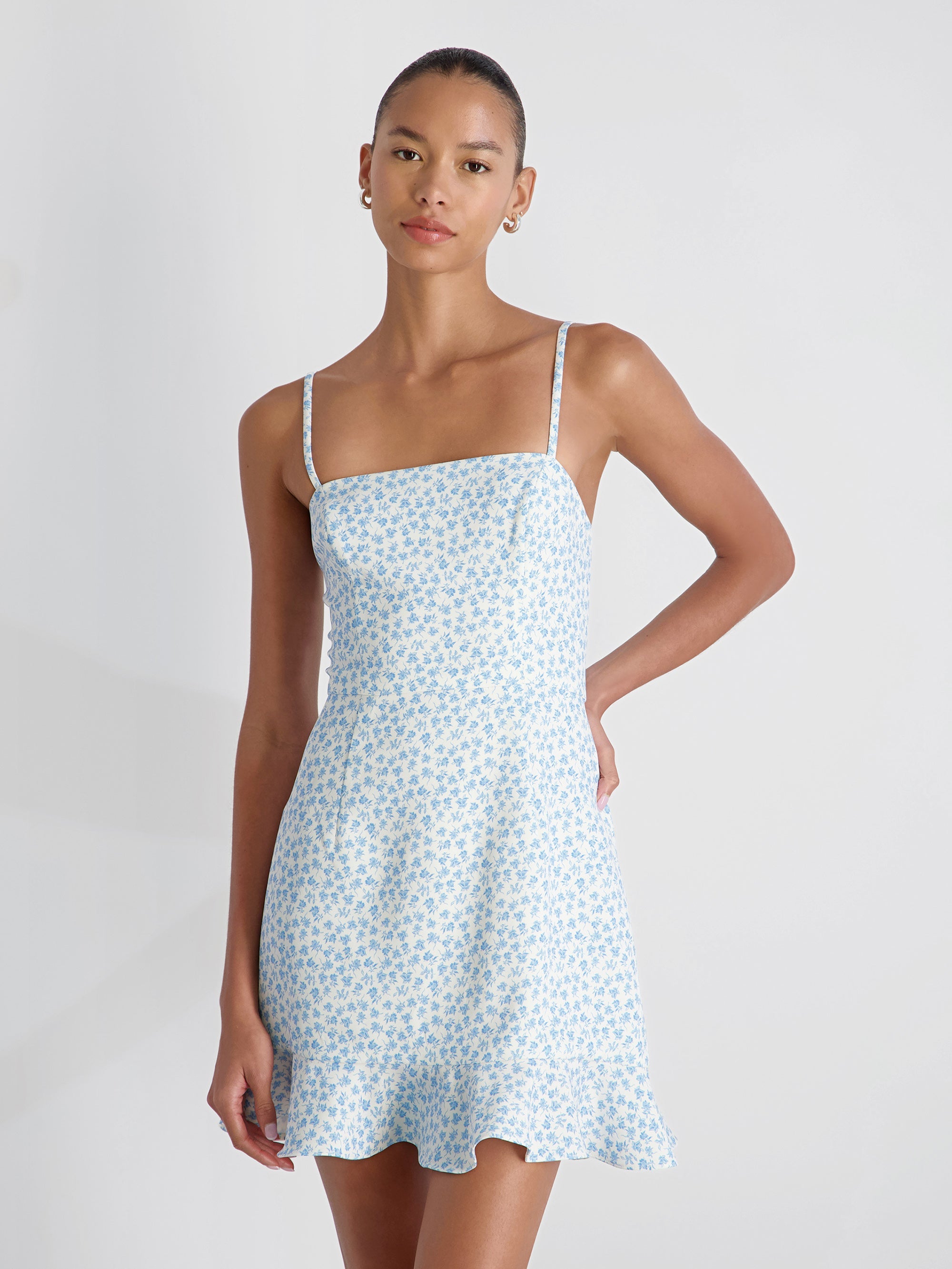 Whisper Stacey Fleur Frill Hem Dress | French Connection US