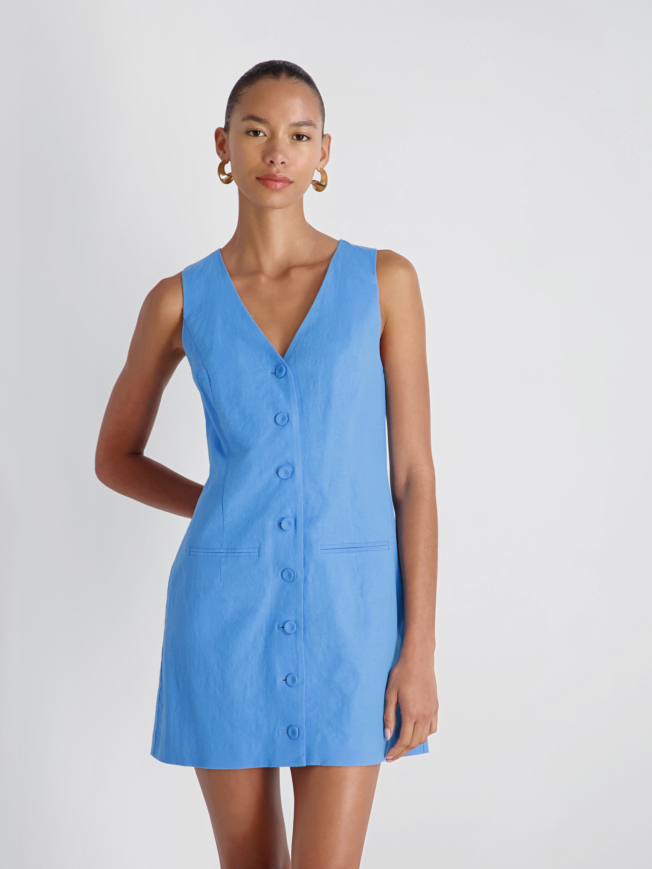 ASPEN LINEN SLEEVELESS A-LINE DRESS View 2 | Dresses ASPEN LINEN SLEEVELESS A-LINE DRESS View 2 | Dresses