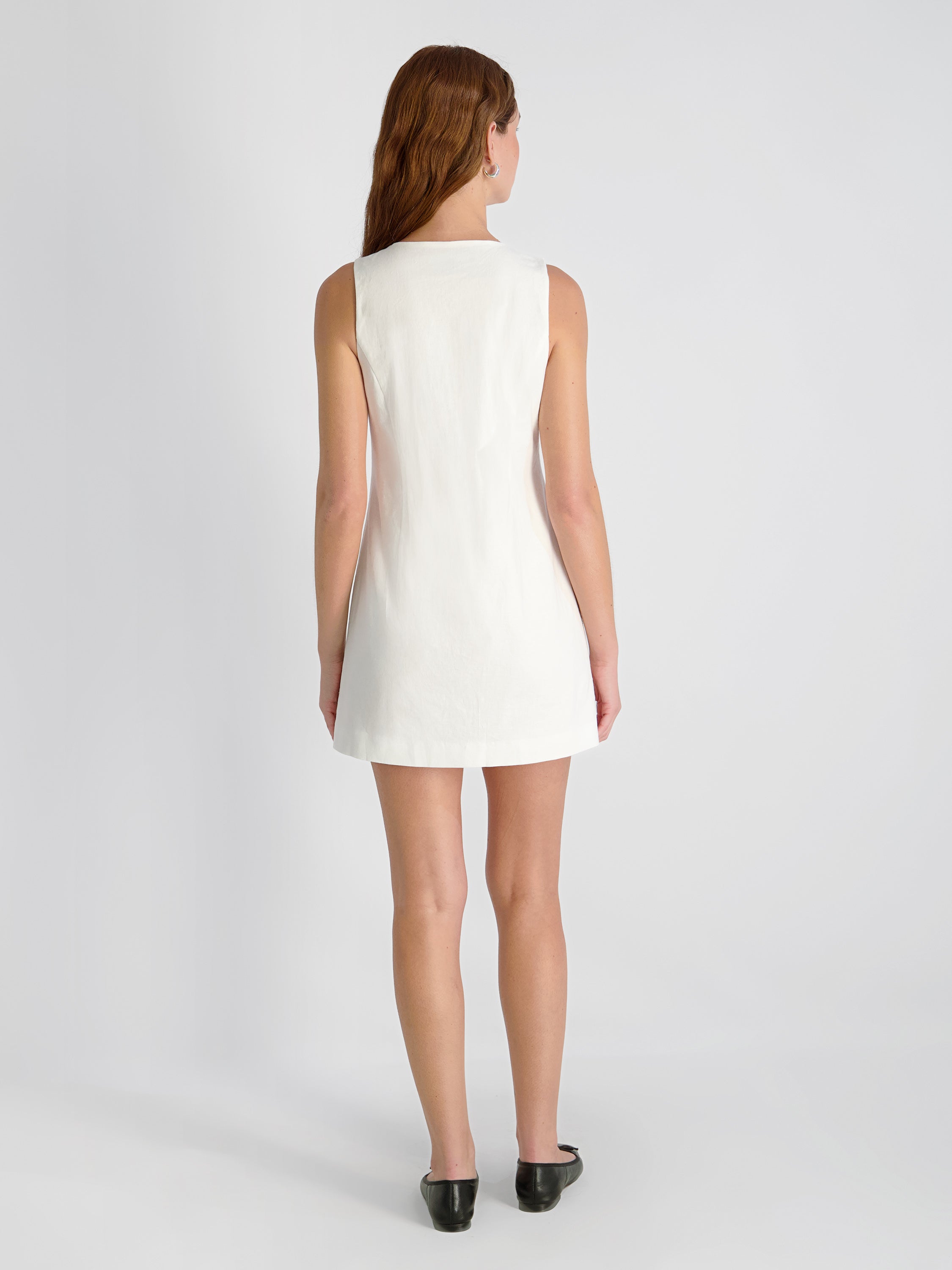 ASPEN LINEN SLEEVELESS A-LINE DRESS VIEW 3 ASPEN LINEN SLEEVELESS A-LINE DRESS VIEW 3
