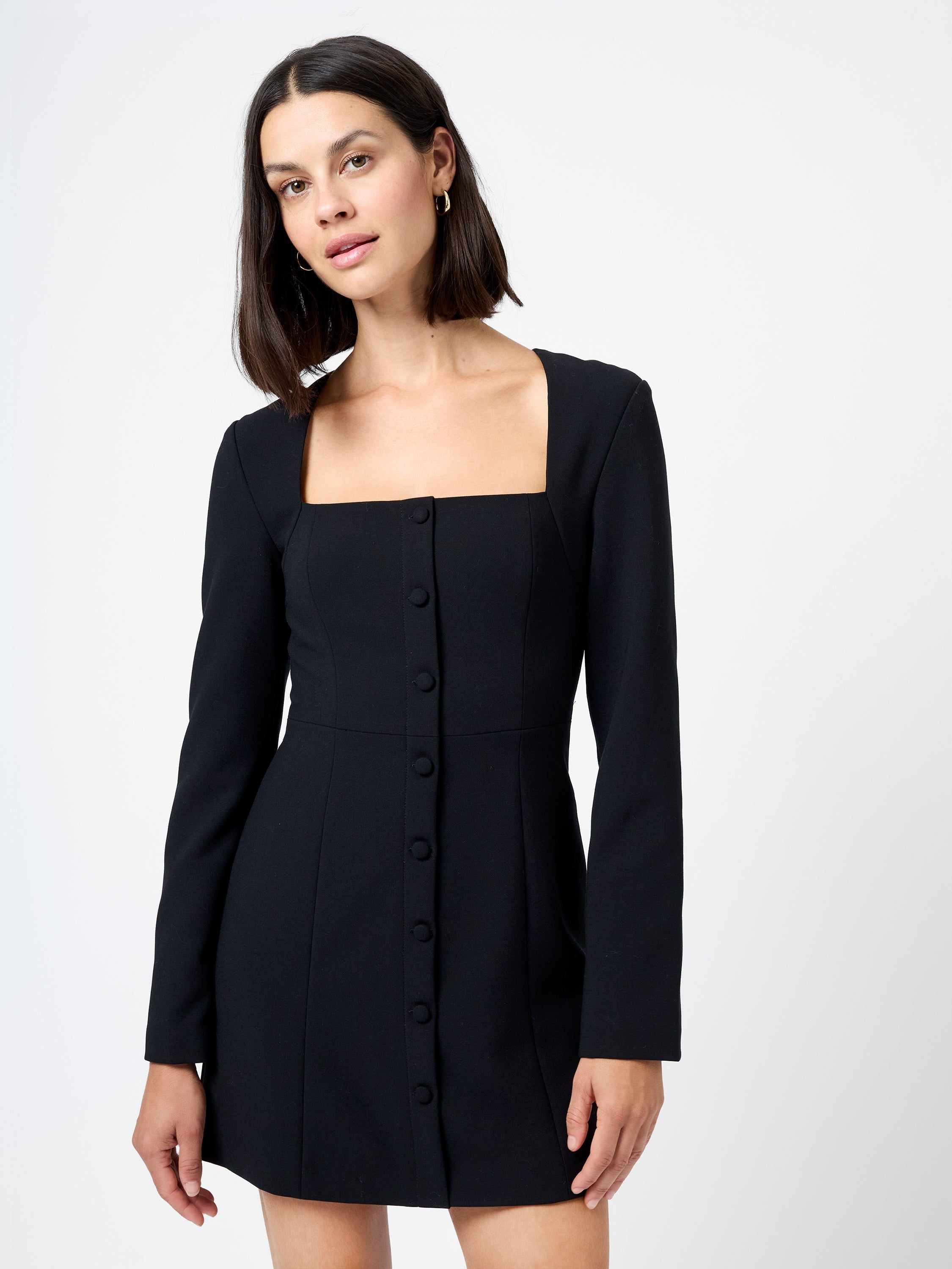 WHISPER SQUARE NECK LONG SLEEVE MINI DRESS VIEW 3 | Wear to Work WHISPER SQUARE NECK LONG SLEEVE MINI DRESS VIEW 3 | Wear to Work