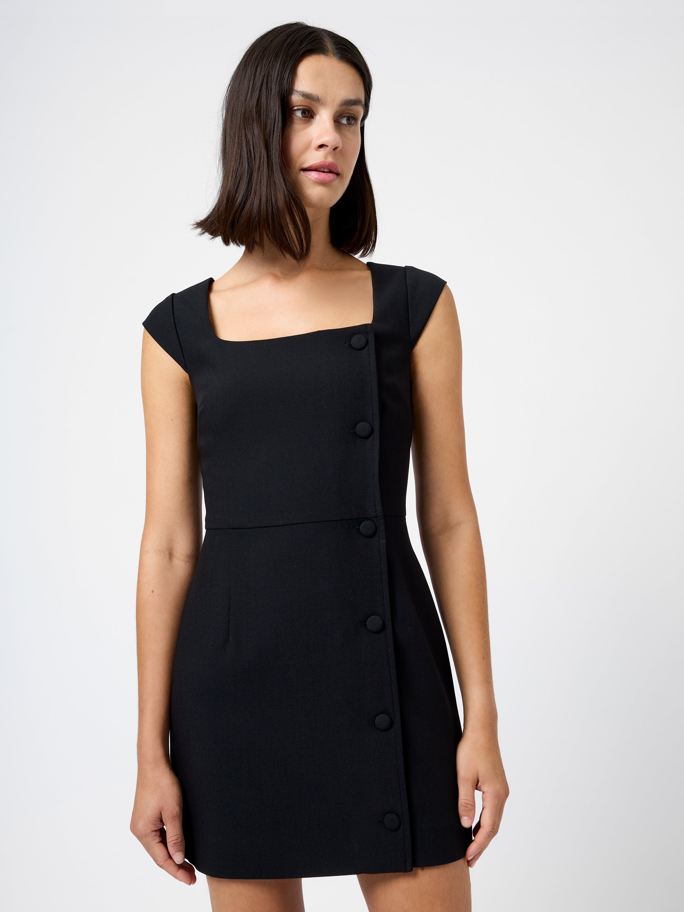 Azra Twill Square Neck Mini Dress | French Connection US