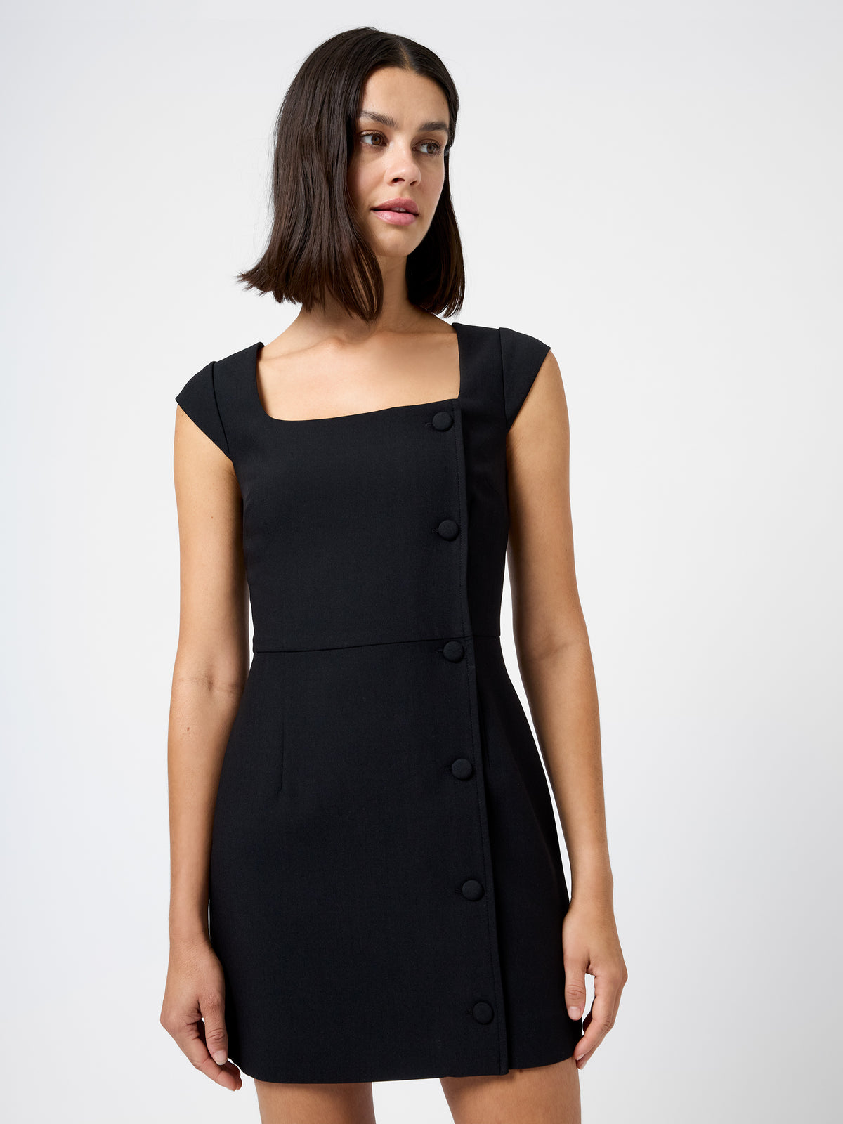 French Connection Women's Azra Square Neck Mini Dress - Black French Connection Women's Azra Square Neck Mini Dress - Black