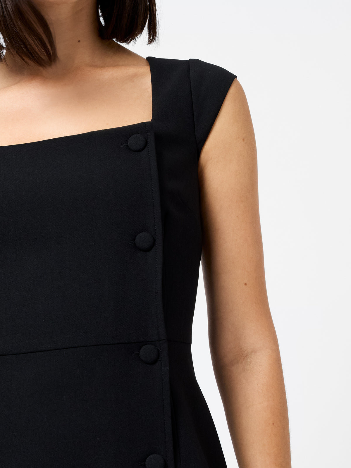 french connection black dress French Connection Women's Azra Square Neck Mini Dress - Black