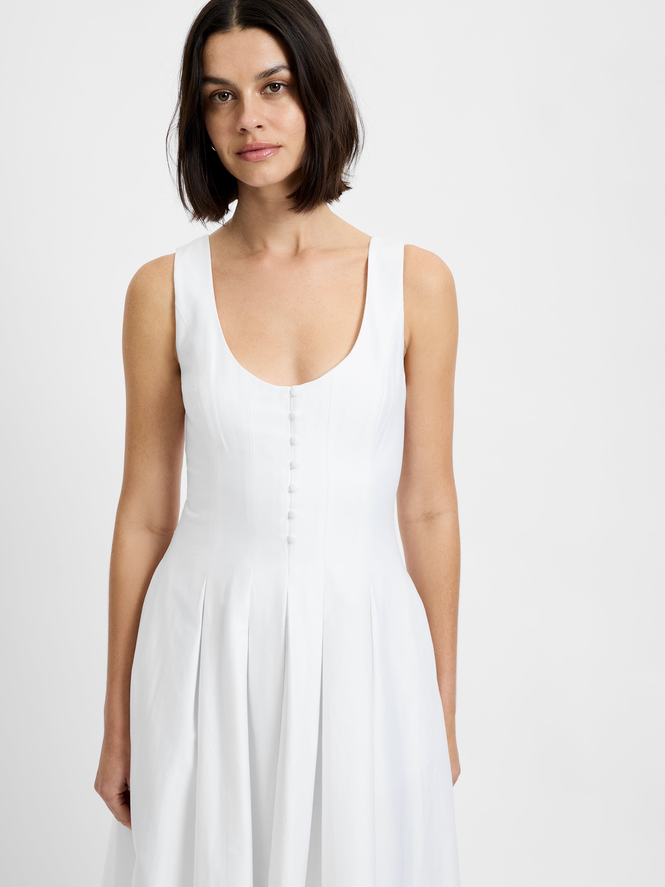 COTTON SATEEN MIDI DRESS View 2 | White Dresses COTTON SATEEN MIDI DRESS View 2 | White Dresses