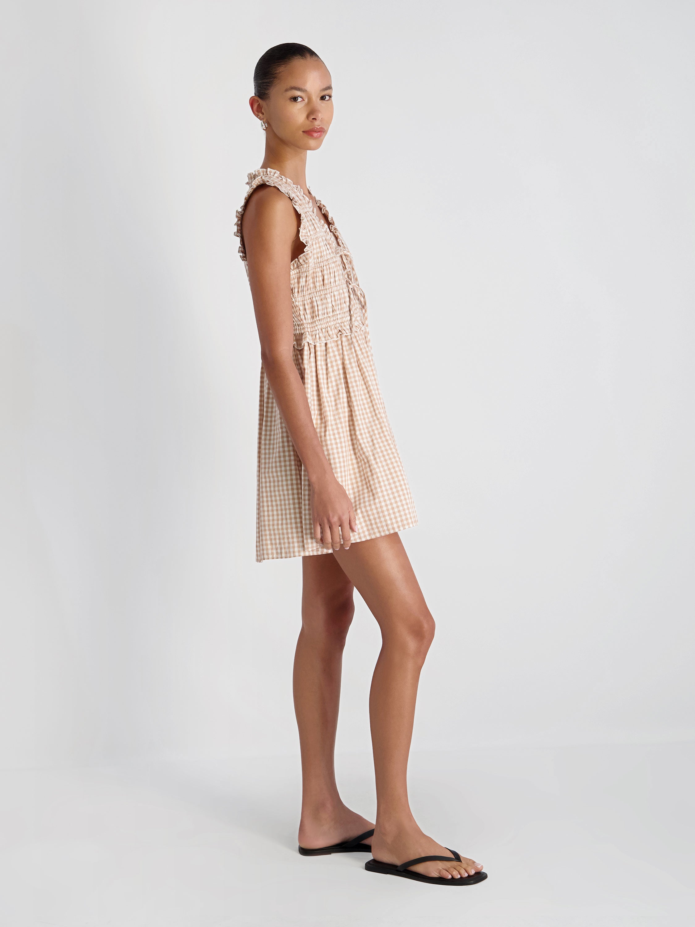 RHODES POPLIN GINGHAM SMOCKED DRESS VIEW 4 RHODES POPLIN GINGHAM SMOCKED DRESS VIEW 4