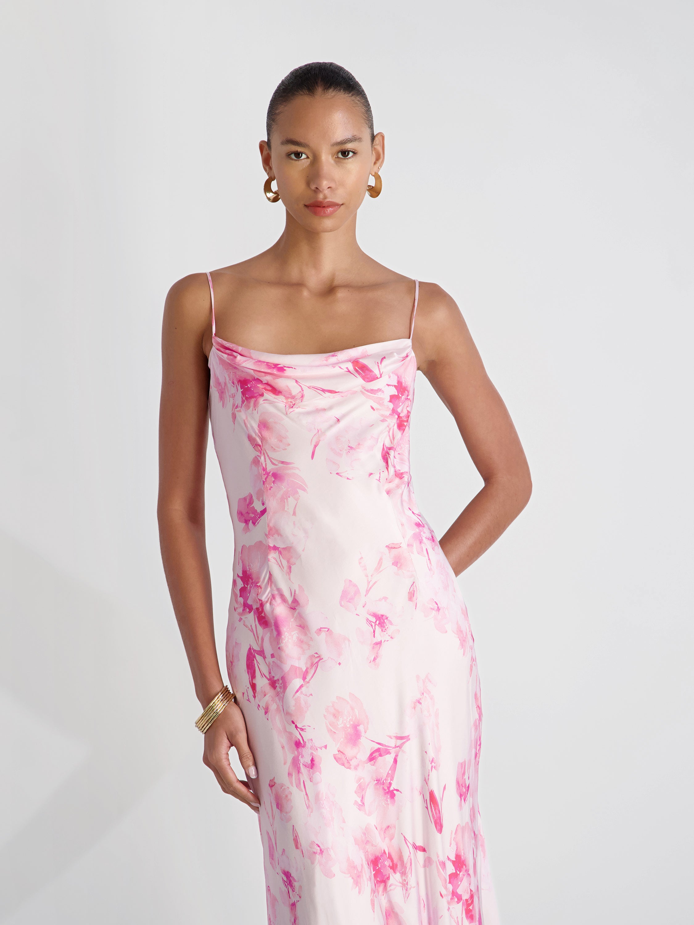 OONA SATIN SOPHIE FLEUR MIDI DRESS View 2 | Dresses OONA SATIN SOPHIE FLEUR MIDI DRESS View 2 | Dresses