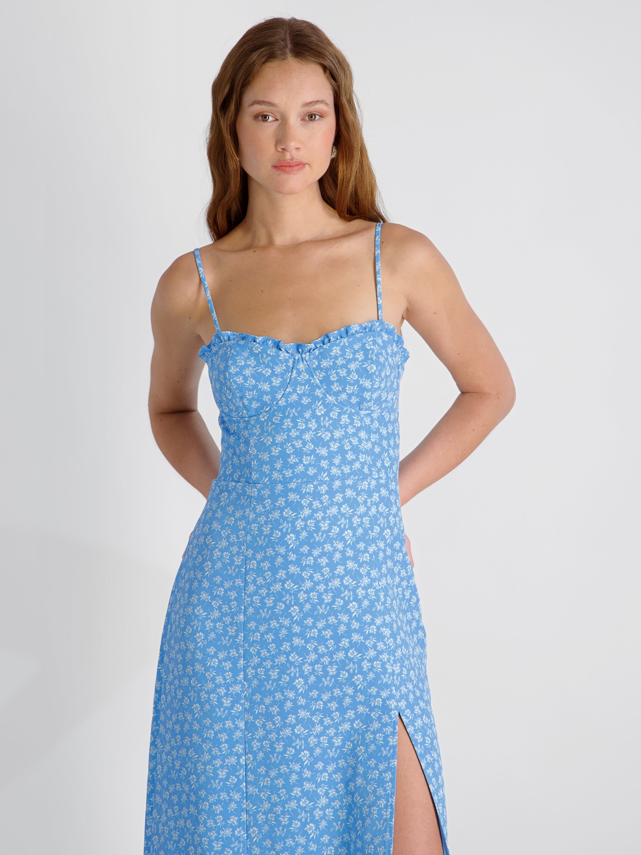 Stacey Fleur Echo Crepe Strappy Dress | French Connection US