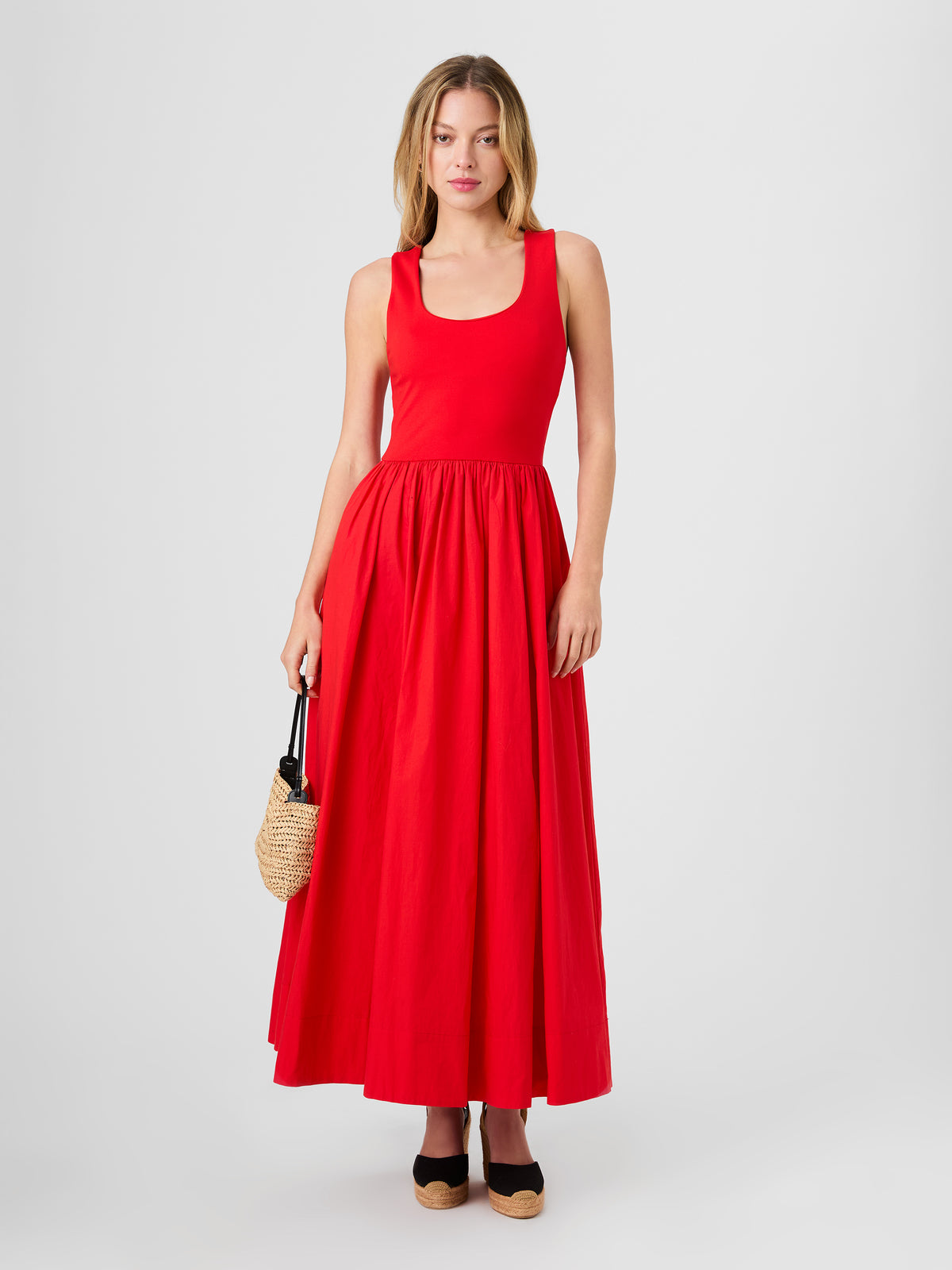 sleeveless red maxi dress French Connection Women's Jia Ponte - Candied Apple Size:2 Y Fairy Pixie Boho Dress/Top length skirt thursdayjuly30