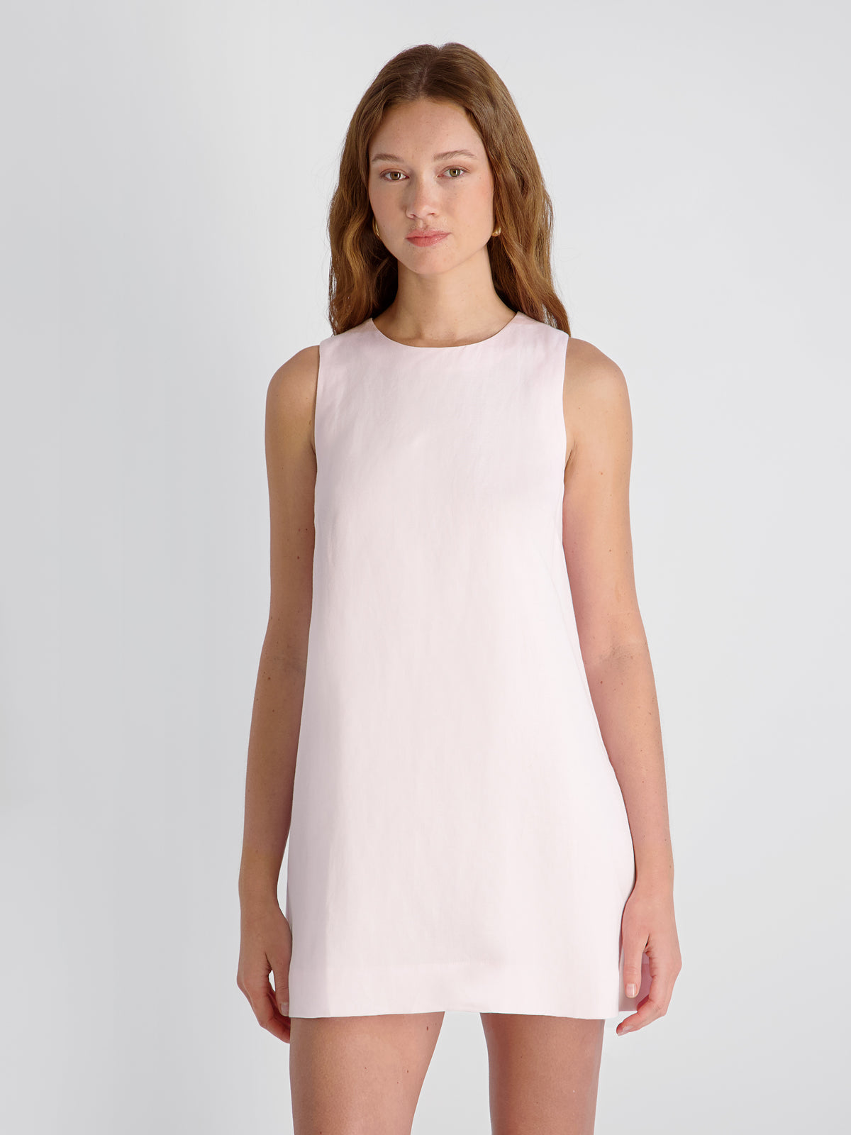 Cooper Linen Sleeveless Mini Dress in Pink Icing