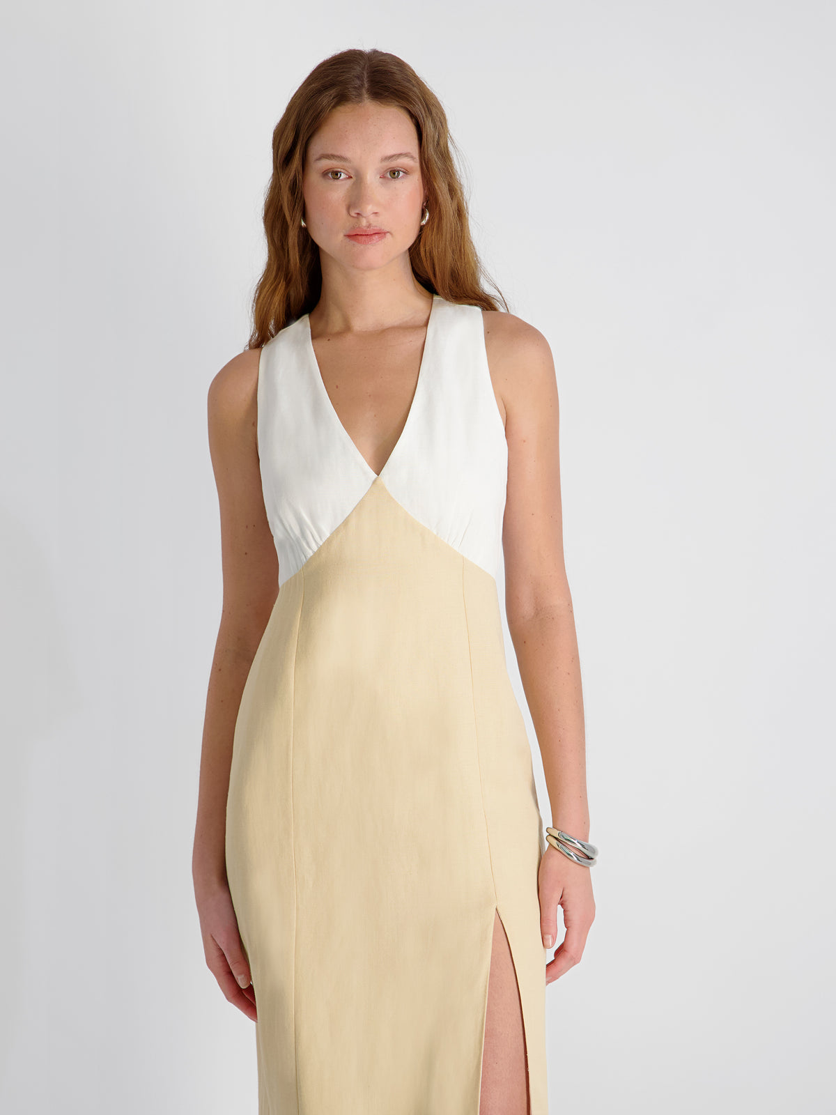 v neck summer dress V-Neck Flutter Sleeve Green / L Bust 42.91 in White Chiffon Ruffless Sleeves V