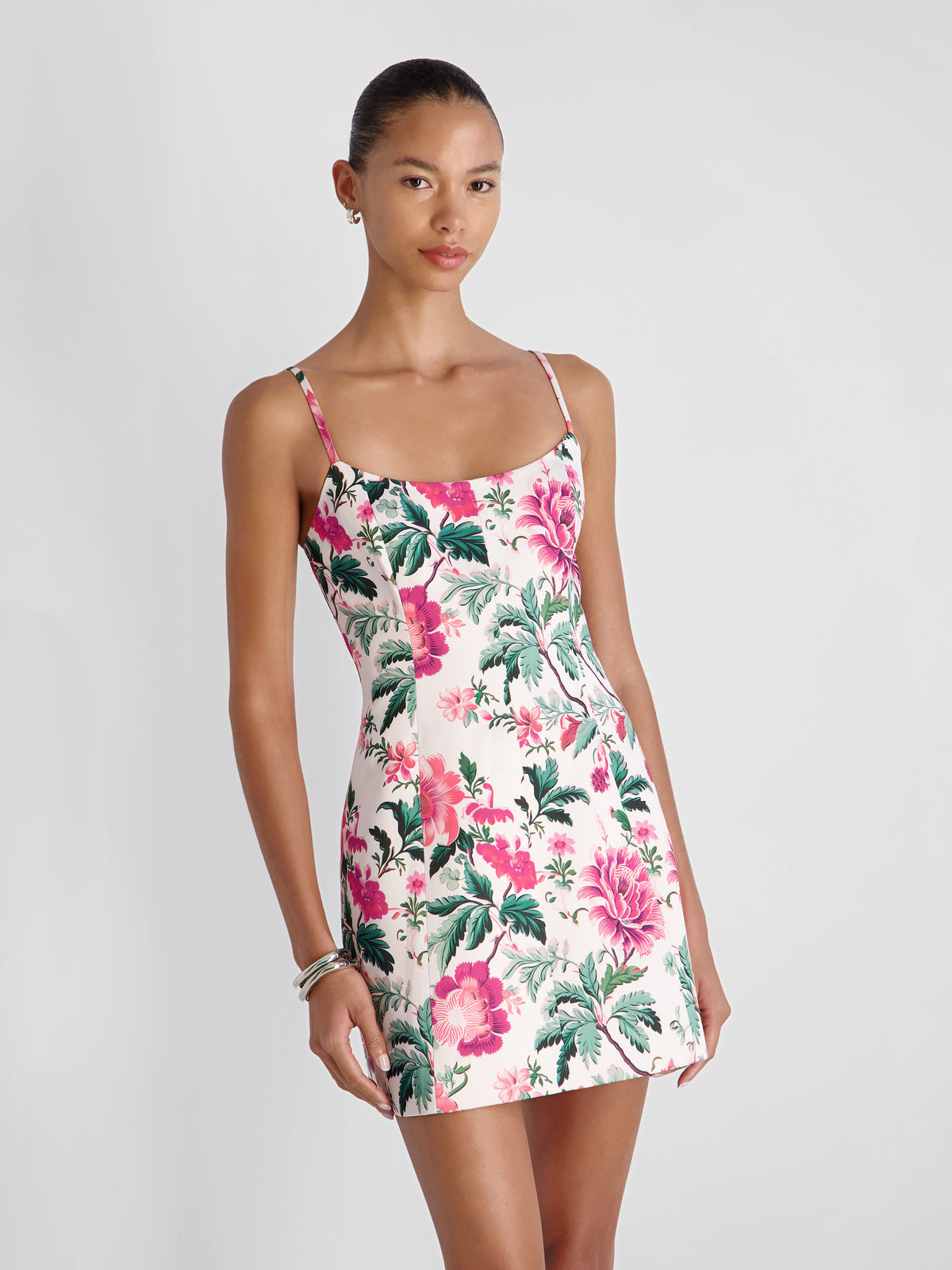 French Connection Women's Christa York Satin Floral Mini Dress - Pink - Size 6 - Pink Icing