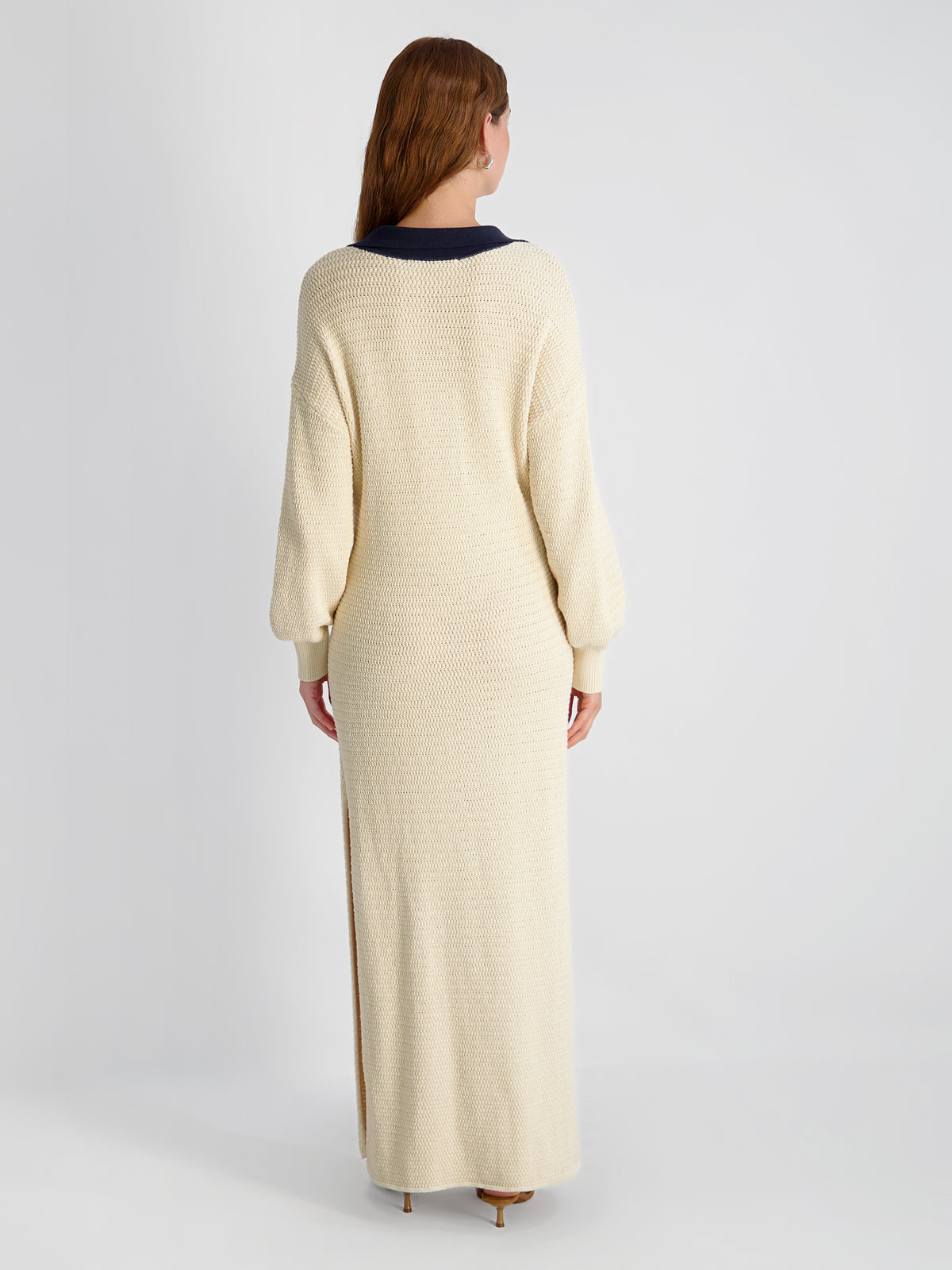 Mozart Contrast Texture Knit Maxi Dress in Ecru | French Connection Mozart Contrast Texture Knit Maxi Dress in Ecru | French Connection