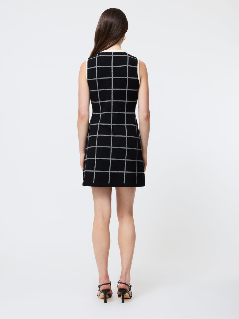 Check Sleeveless Crew Dress