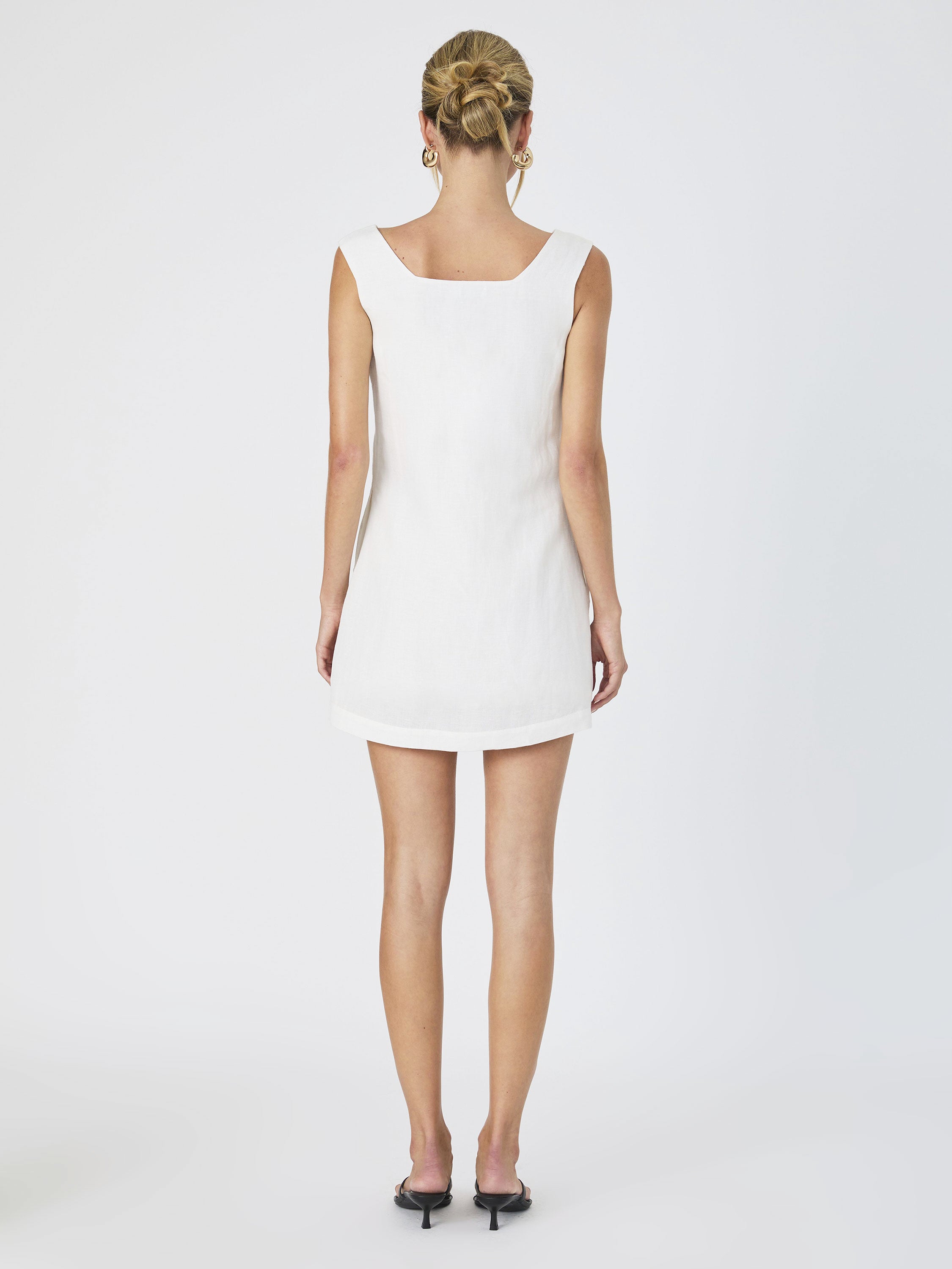 Birdie Linen Square Neck Mini Dress