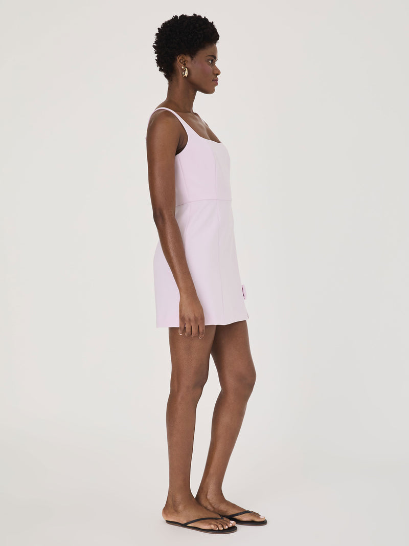 Whisper Bow Slit Strappy Mini Dress