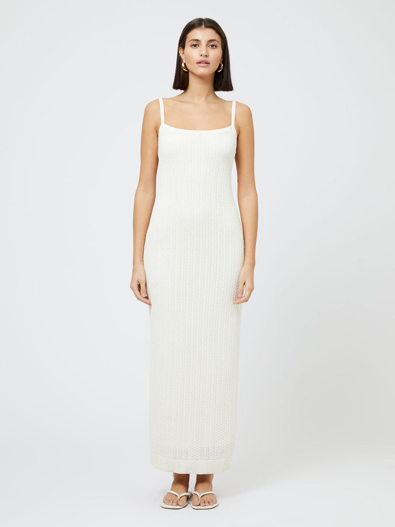 Cotton Pointelle Midi Dress