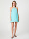 Sunburst Pleated Halter Mini Dress