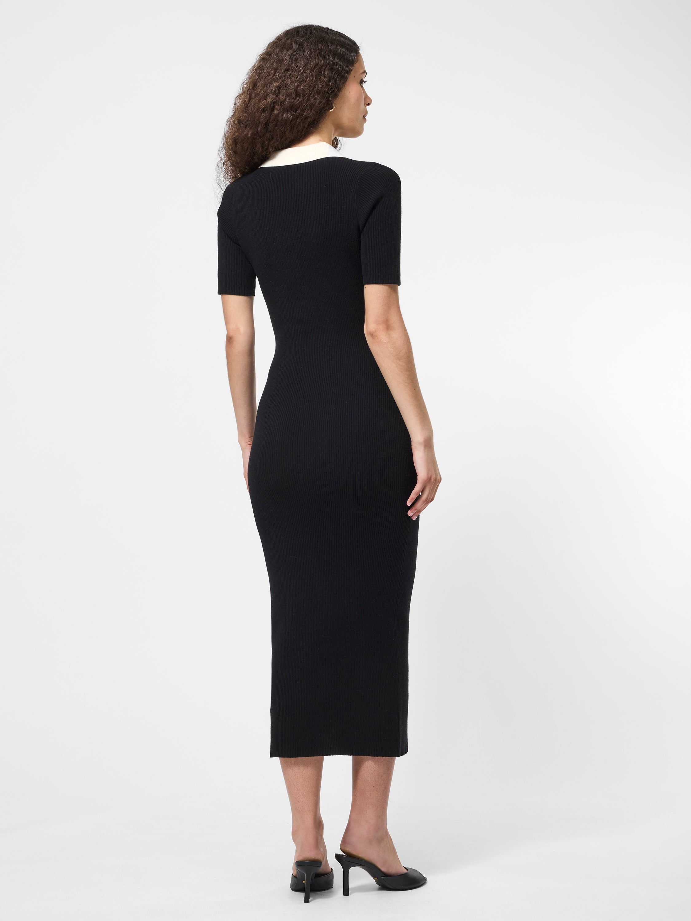Cosysoft Contrast V-Neck Midi Dress