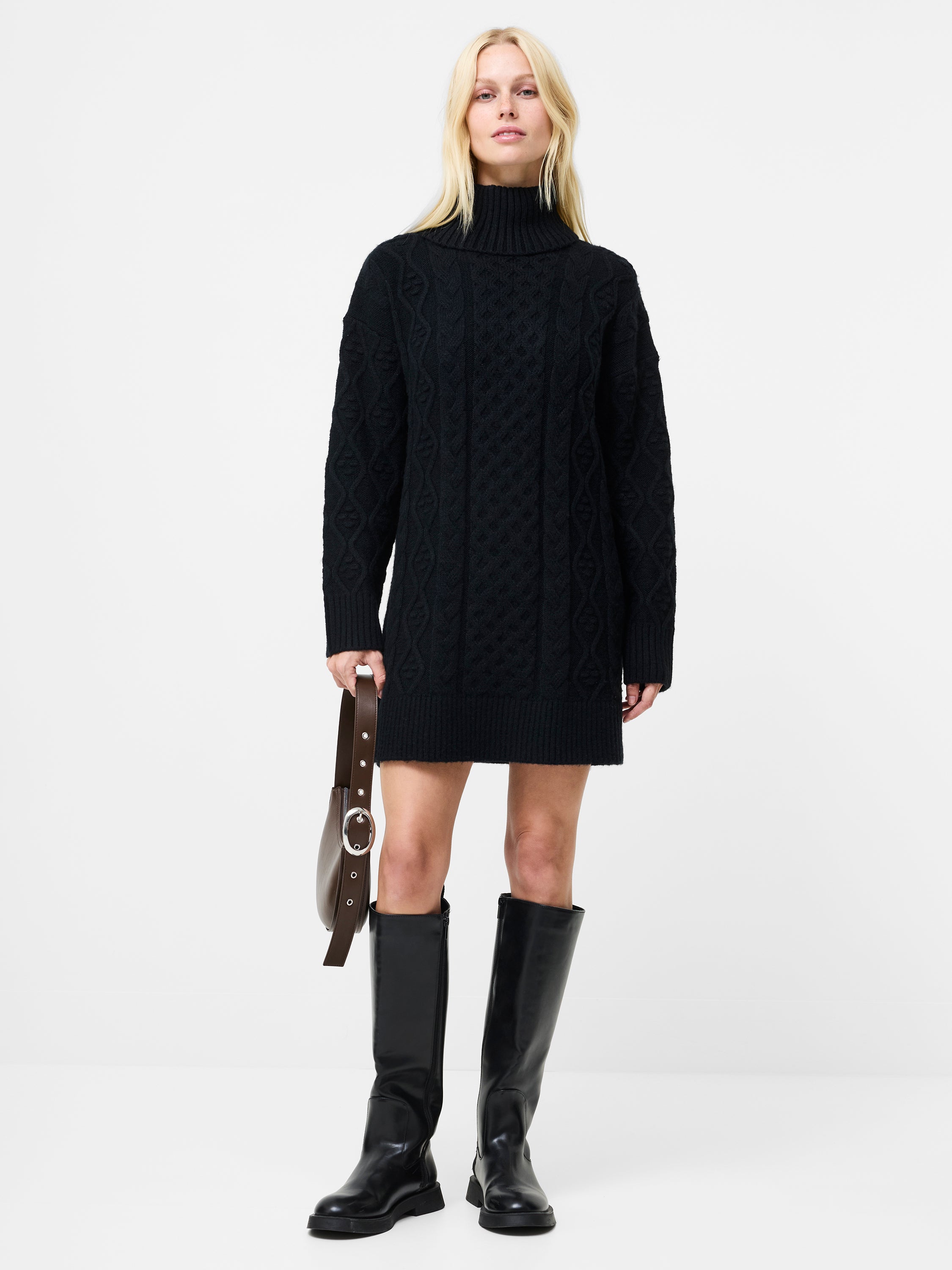 Makira Knit Turtleneck Mini Dress