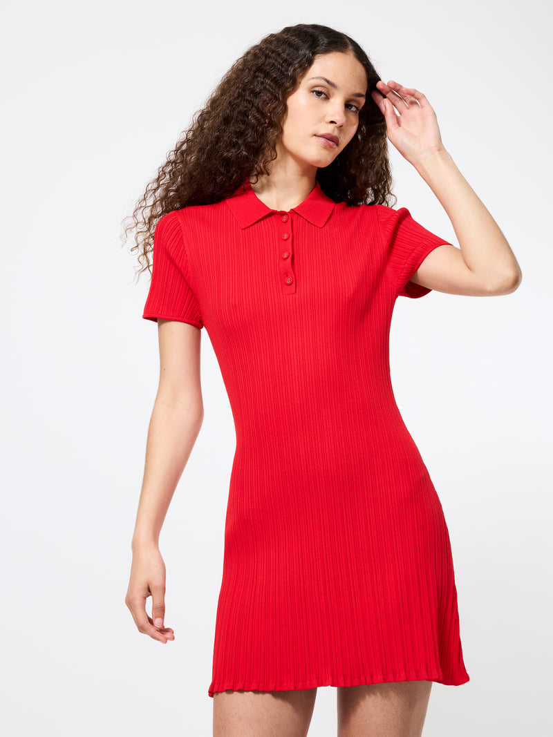Crinkle Knit Short Sleeve Mini Dress