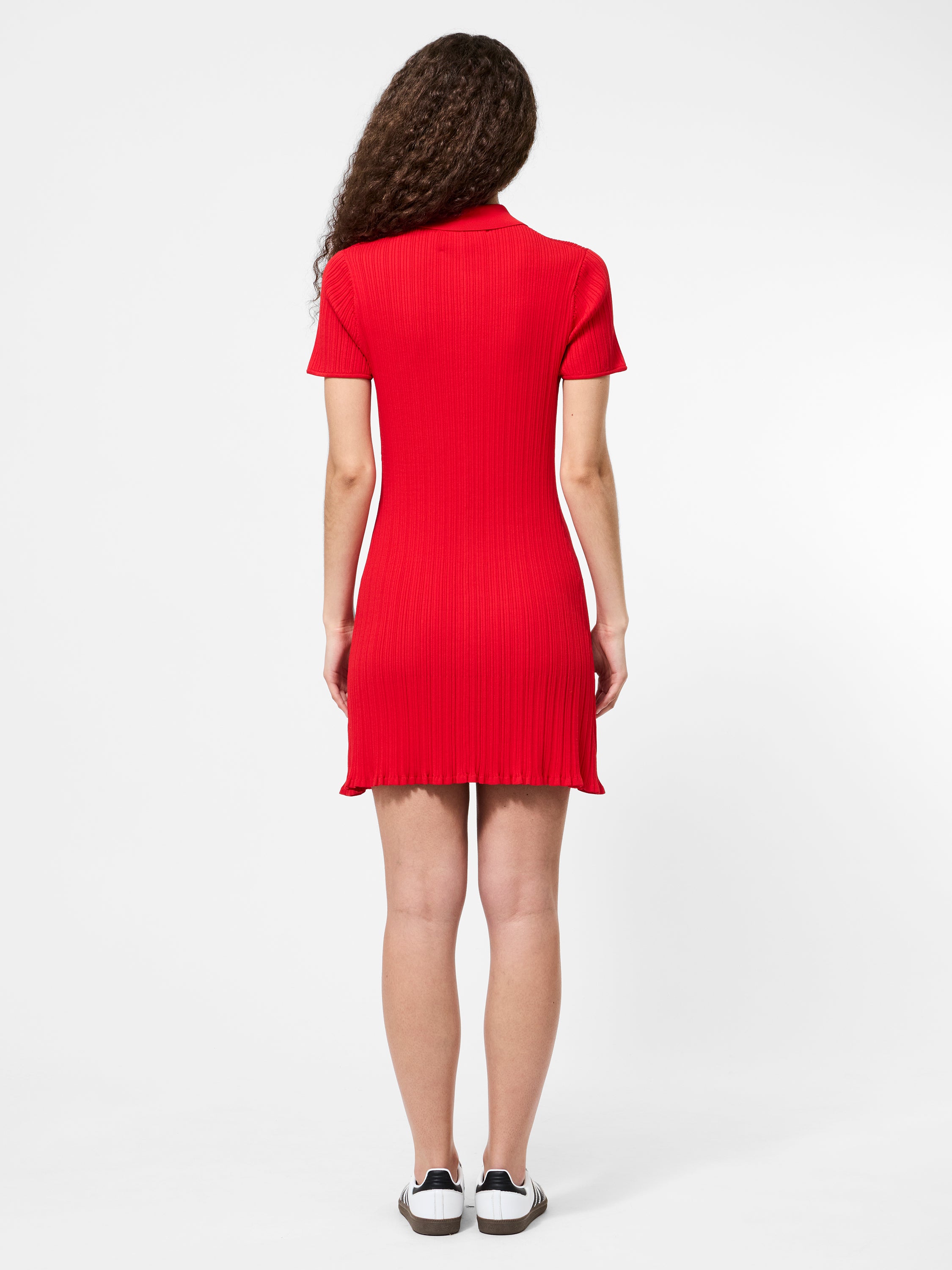 Crinkle Knit Short Sleeve Mini Dress