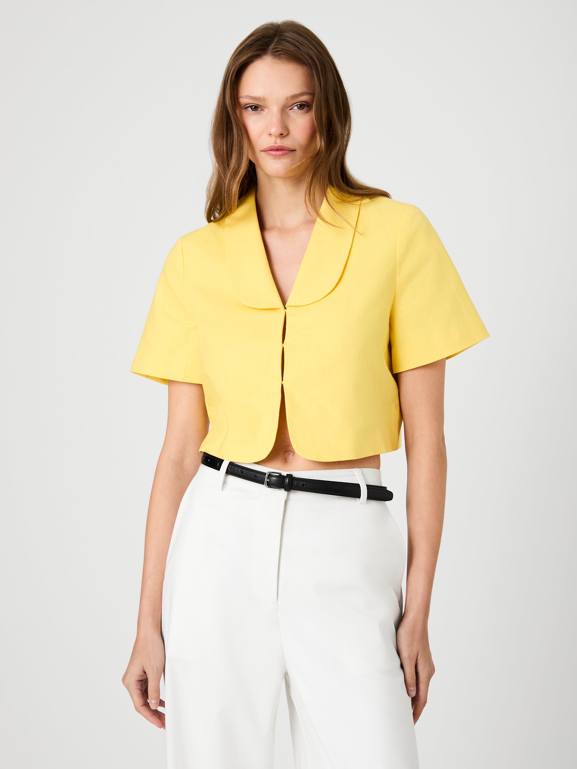 THEO LINEN OVERSIZED COLLAR TOP View 2 | Shirts & Tops THEO LINEN OVERSIZED COLLAR TOP View 2 | Shirts & Tops