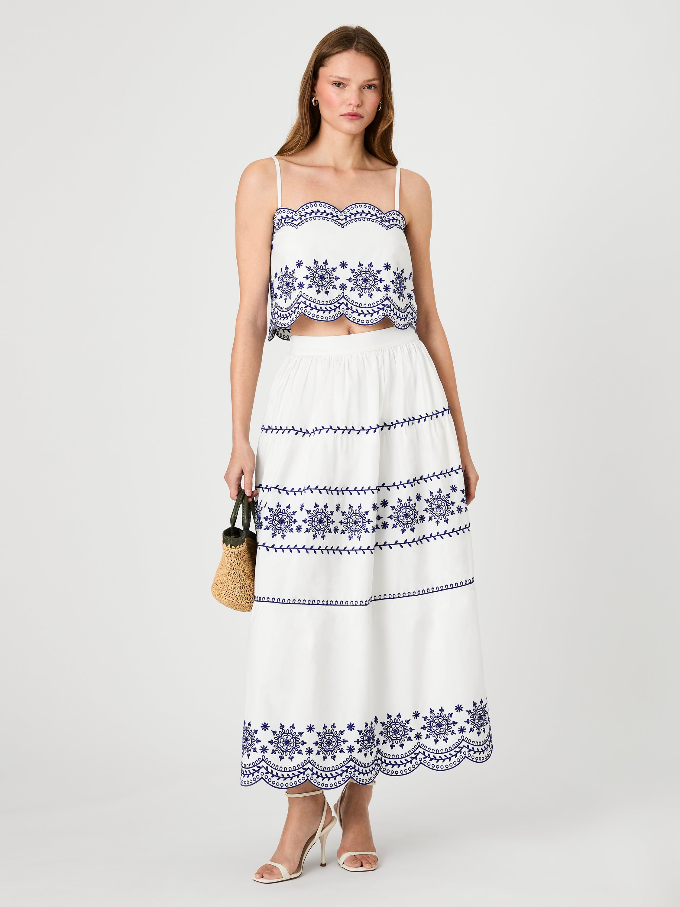 ALISSA COTTON EMBROIDERED STRAPPY TOP View 2 | Products ALISSA COTTON EMBROIDERED STRAPPY TOP View 2 | Products