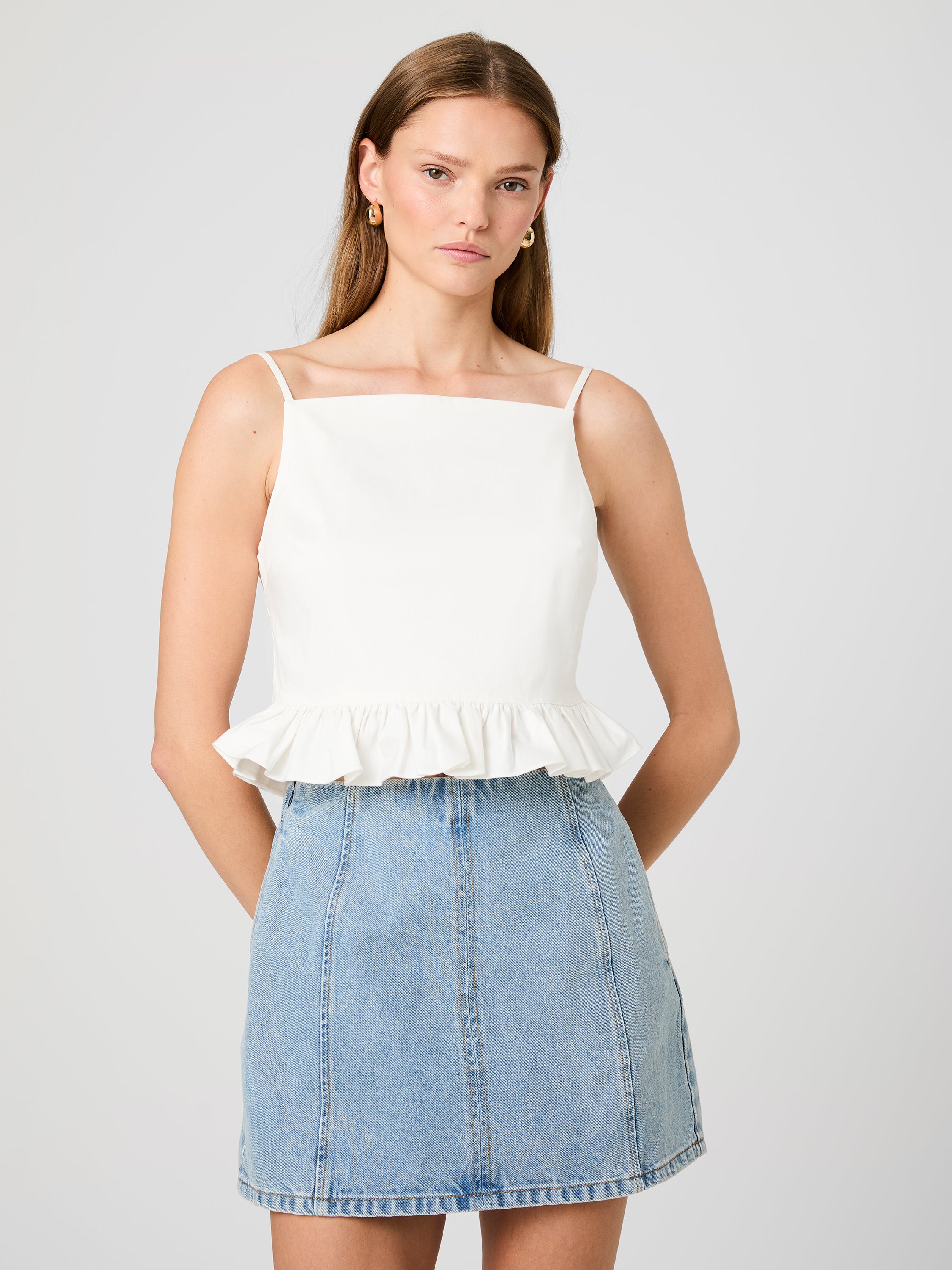 LILAH STRETCH RUFFLE PEPLUM TOP View 1 | Shirts & Tops LILAH STRETCH RUFFLE PEPLUM TOP View 1 | Shirts & Tops