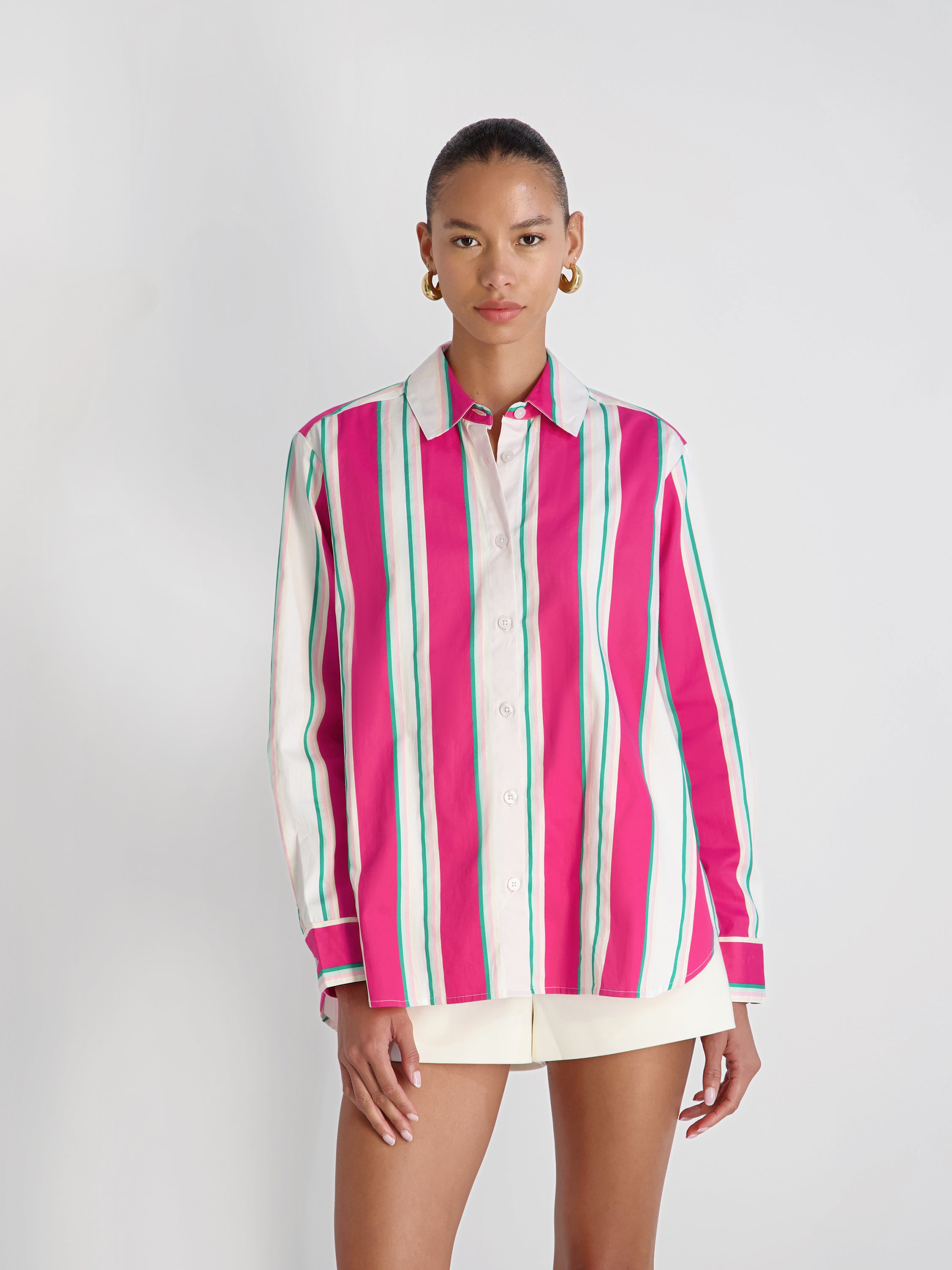 ALEXIS POPLIN HAVANA STRIPE BUTTON DOWN View 2 | Products ALEXIS POPLIN HAVANA STRIPE BUTTON DOWN View 2 | Products