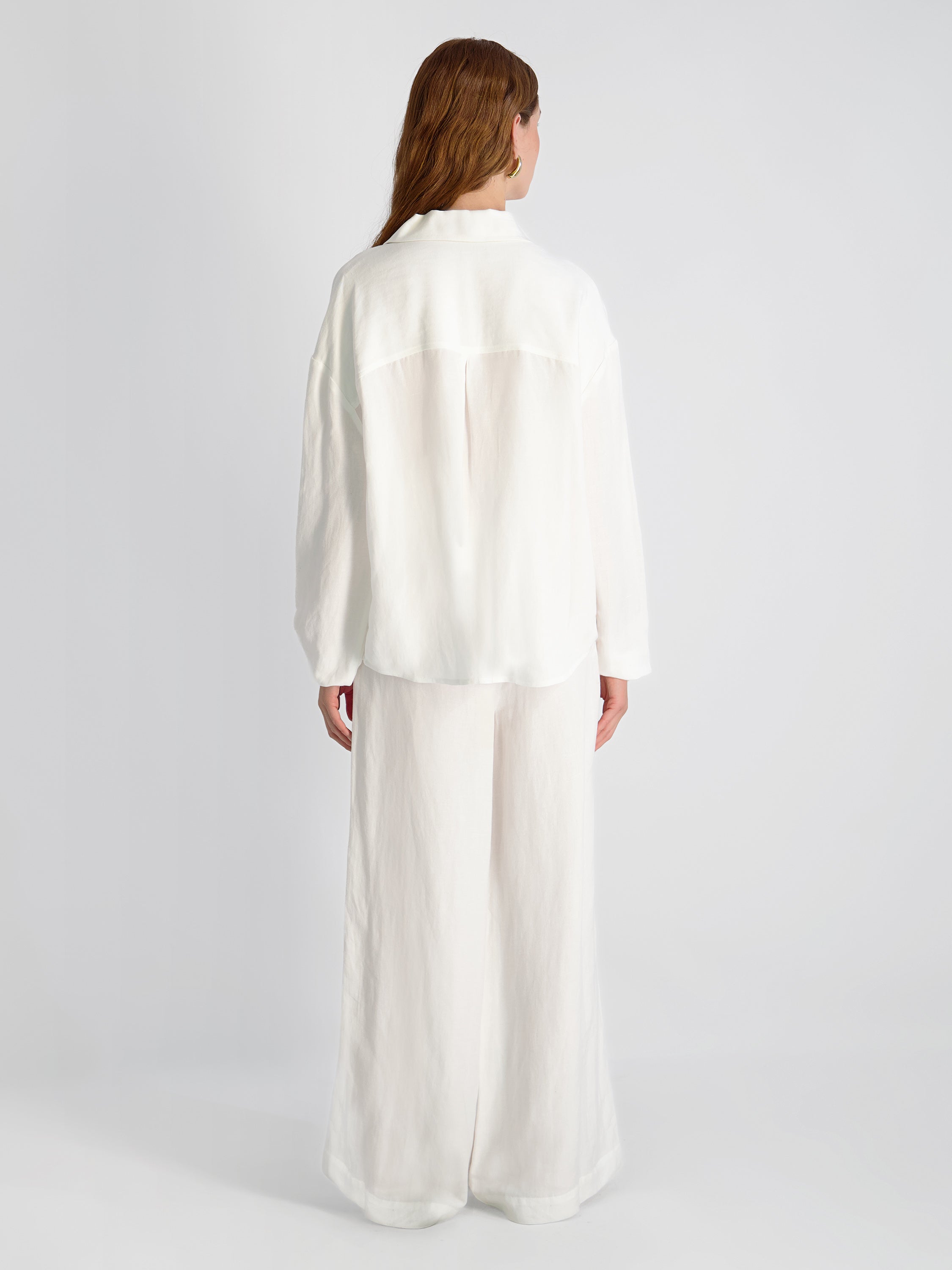 COOPER LINEN BLOUSON SLEEVE TOP VIEW 4 | White Dresses COOPER LINEN BLOUSON SLEEVE TOP VIEW 4 | White Dresses