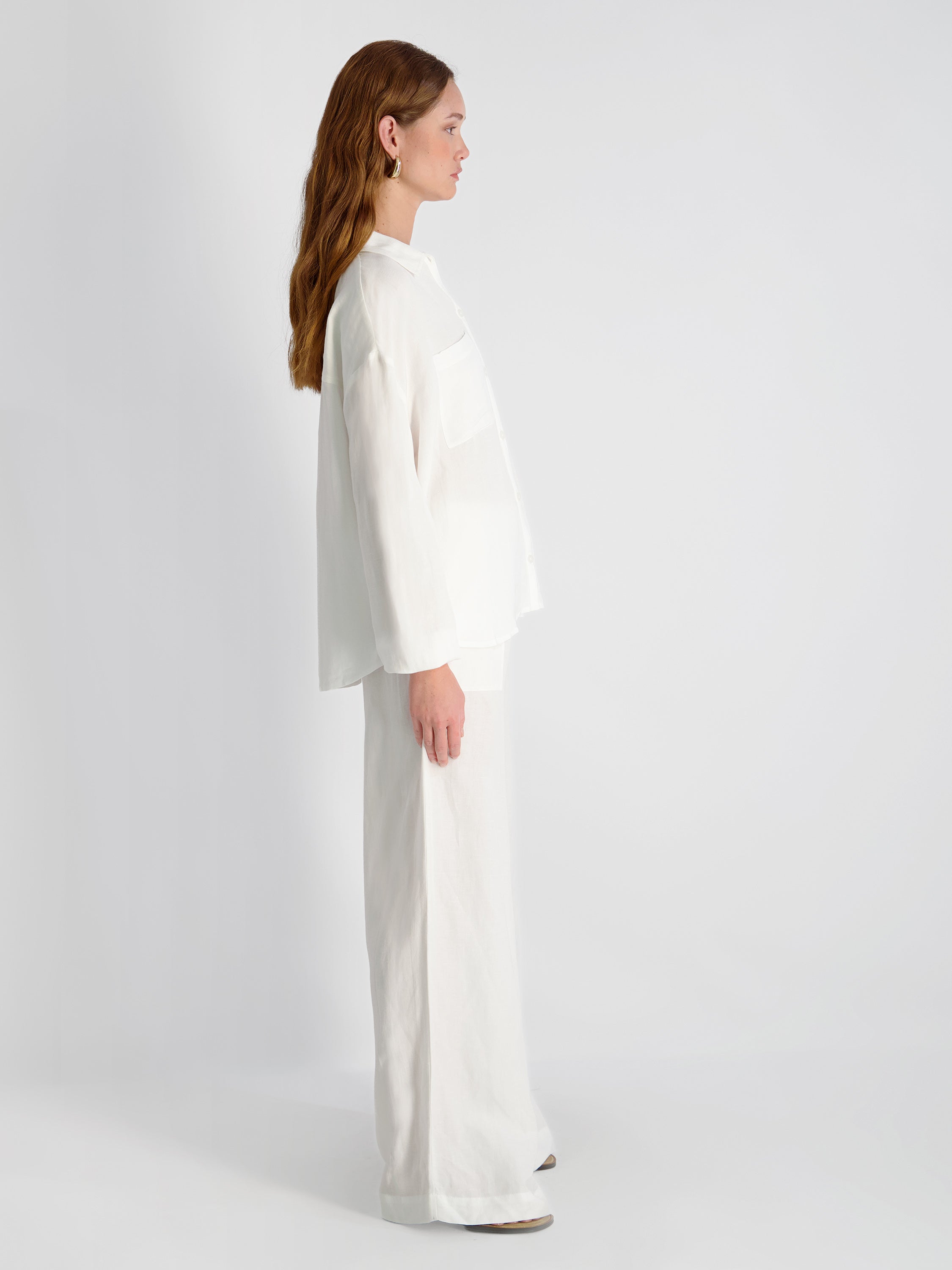 COOPER LINEN BLOUSON SLEEVE TOP VIEW 6 | White Dresses COOPER LINEN BLOUSON SLEEVE TOP VIEW 6 | White Dresses