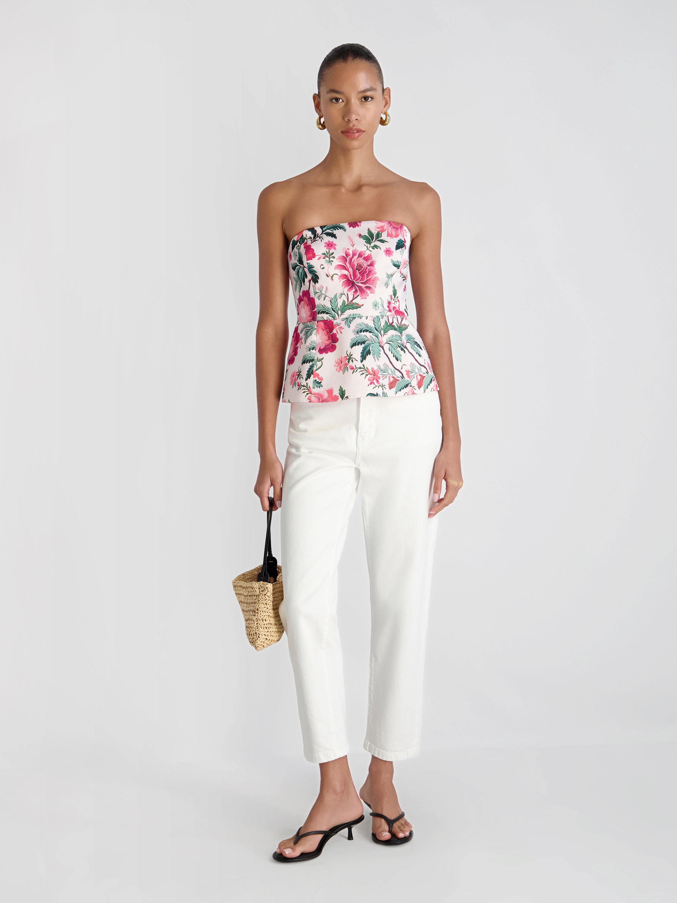 YORK SATIN CHRISTA FLEUR STRAPLESS TOP View 2 | Shirts & Tops YORK SATIN CHRISTA FLEUR STRAPLESS TOP View 2 | Shirts & Tops