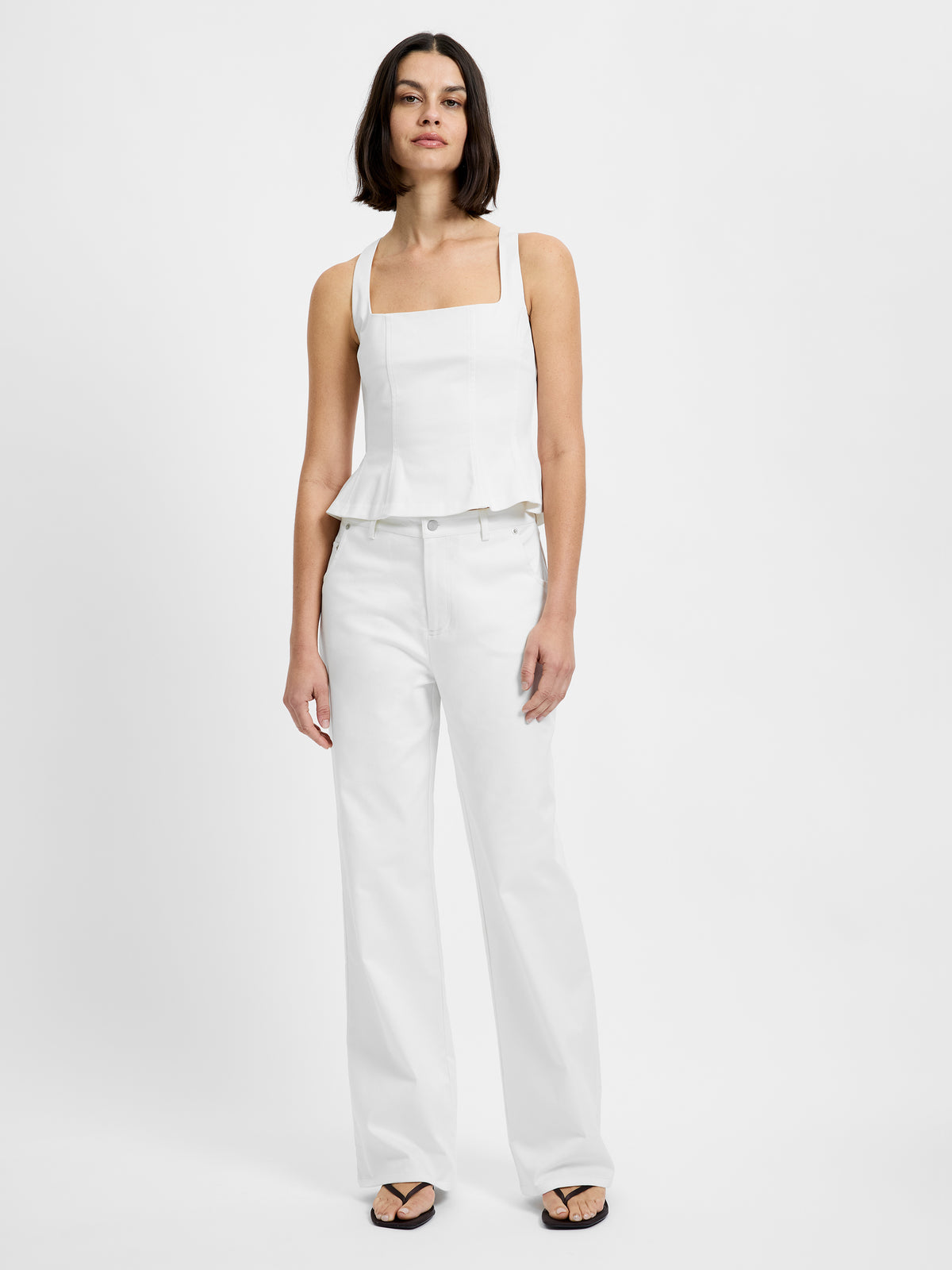 Inez Cotton Twill Peplum Top | French Connection US