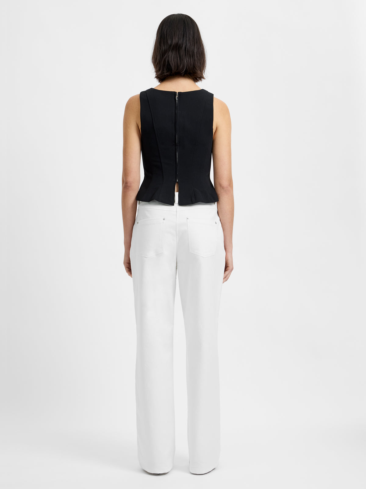AZRA TWILL PEPLUM TOP VIEW 3 AZRA TWILL PEPLUM TOP VIEW 3