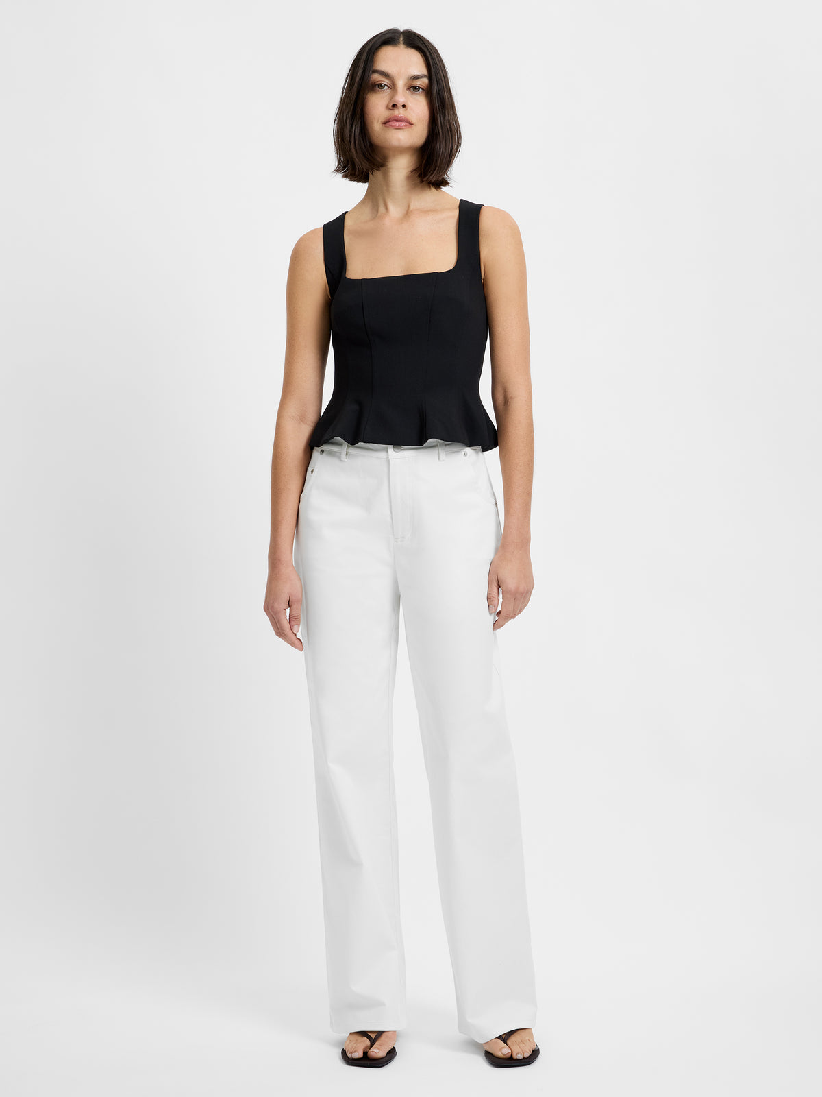 AZRA TWILL PEPLUM TOP VIEW 4 AZRA TWILL PEPLUM TOP VIEW 4