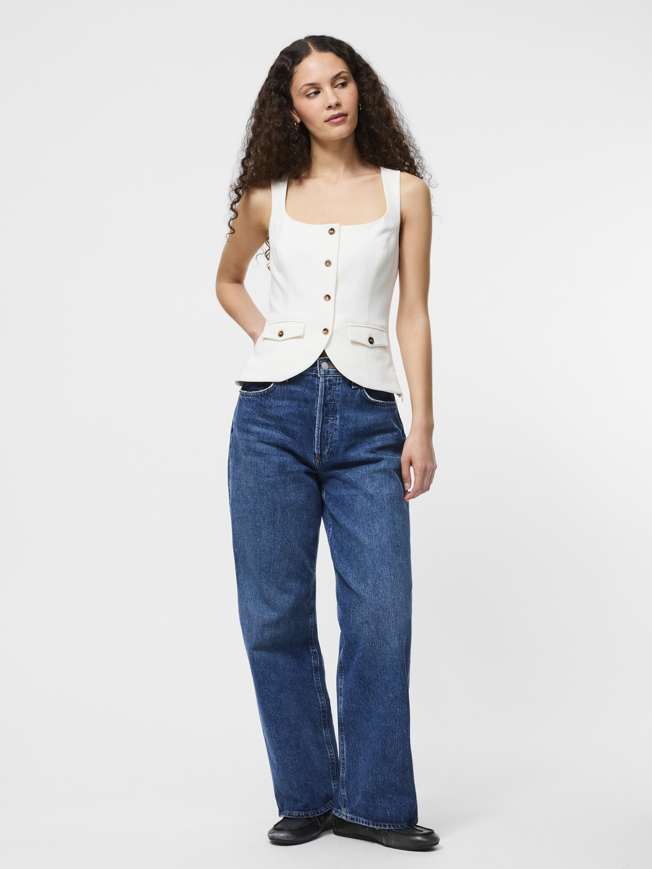 Azra Twill Two Pocket Top