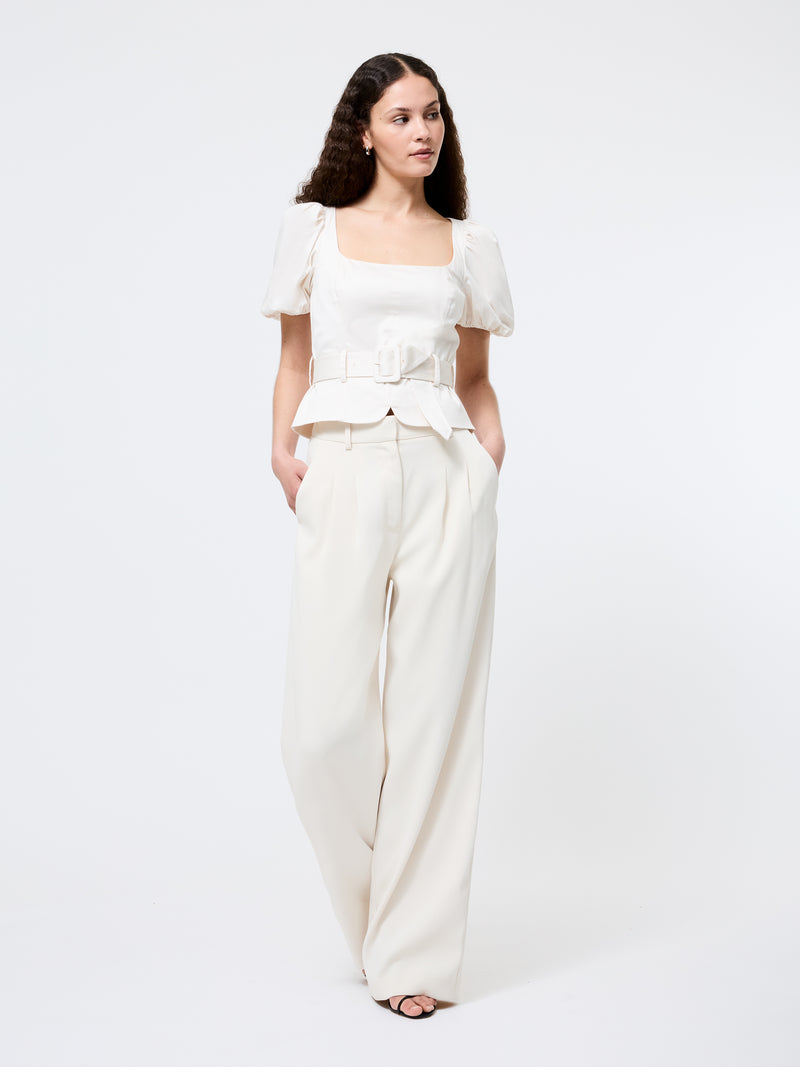 Sateen Puff Sleeve Top