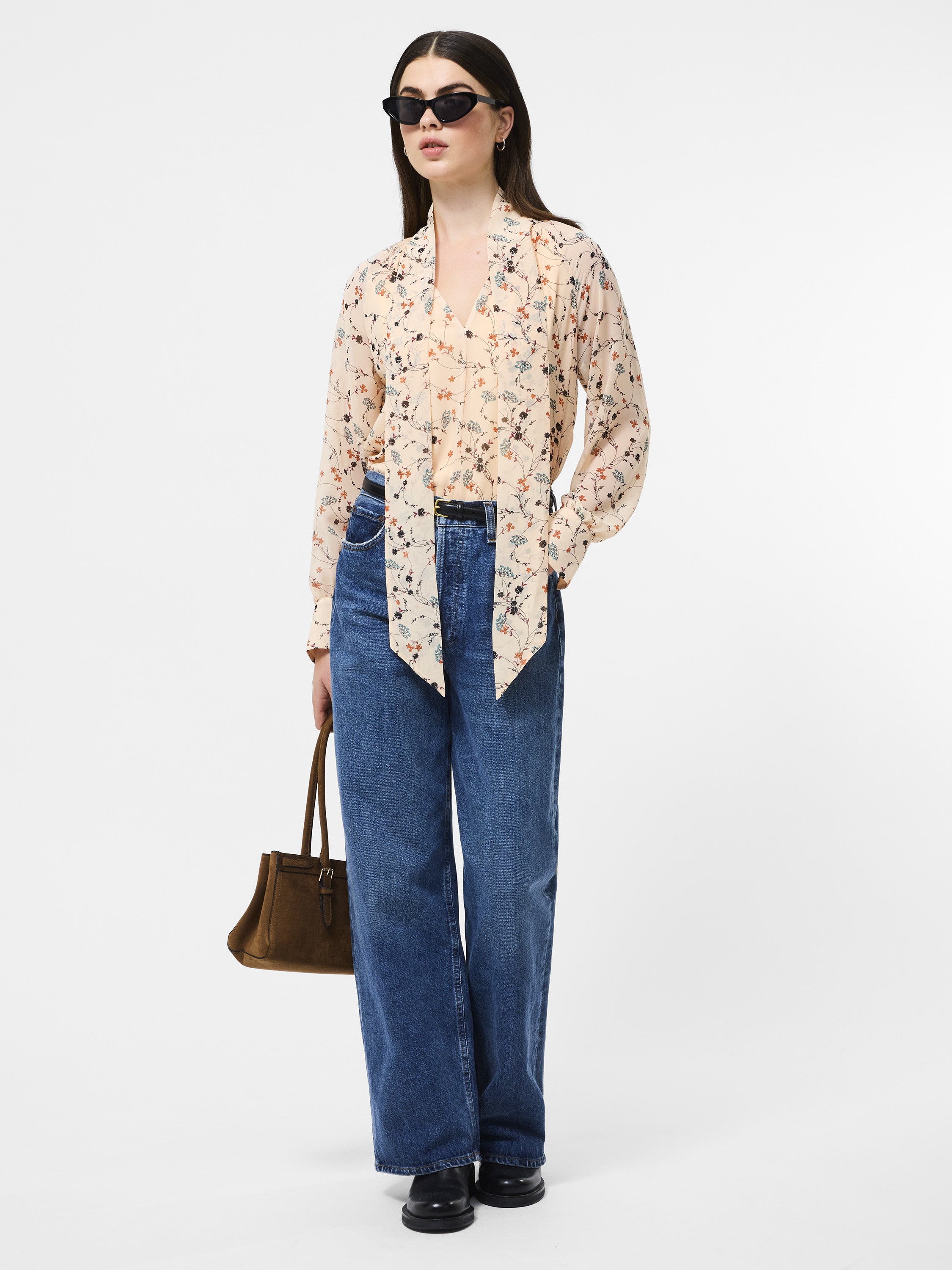 Leithia Wispy Chiffon Neck Tie Top