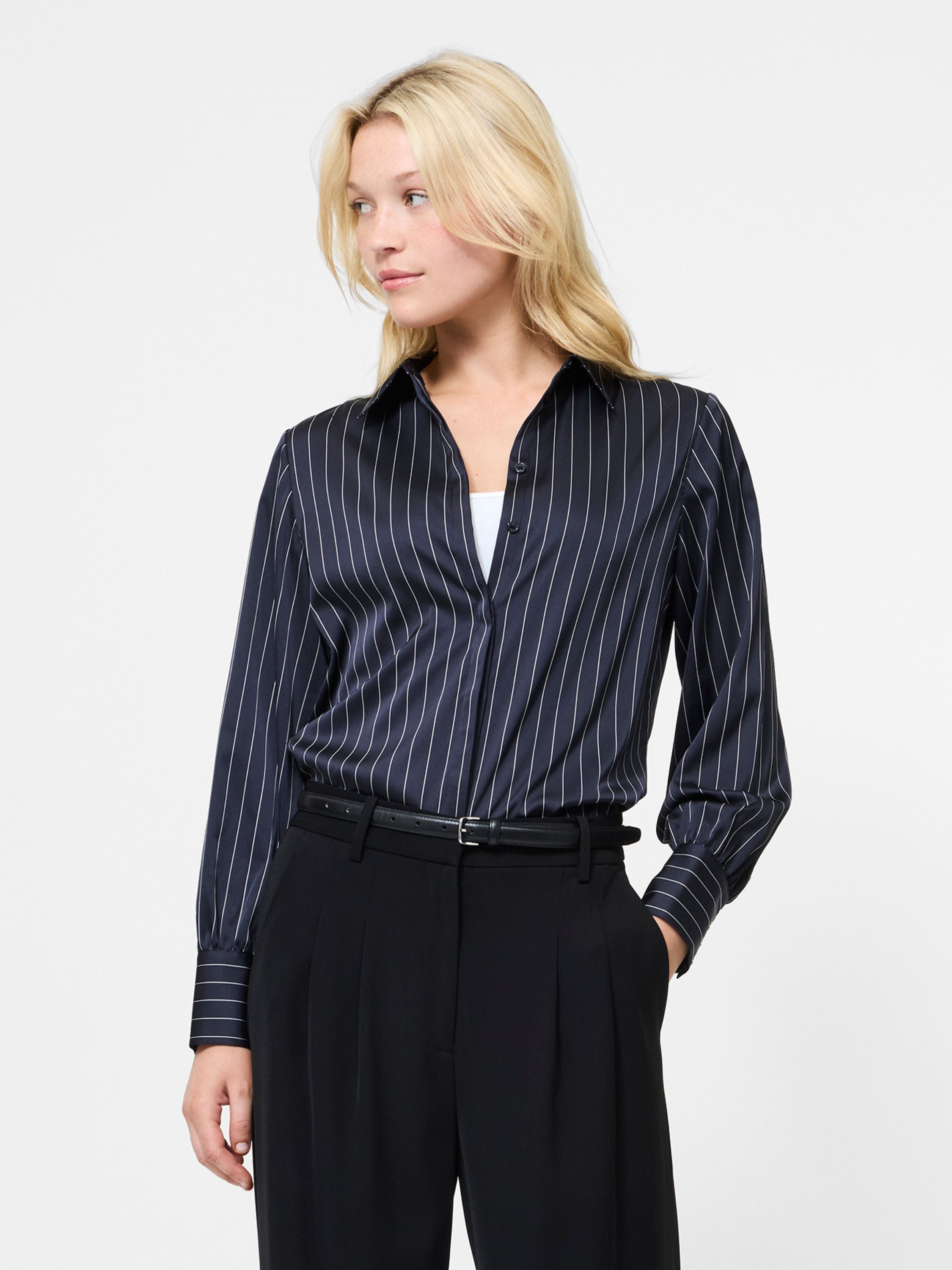 Satin Pinstripe Shirt