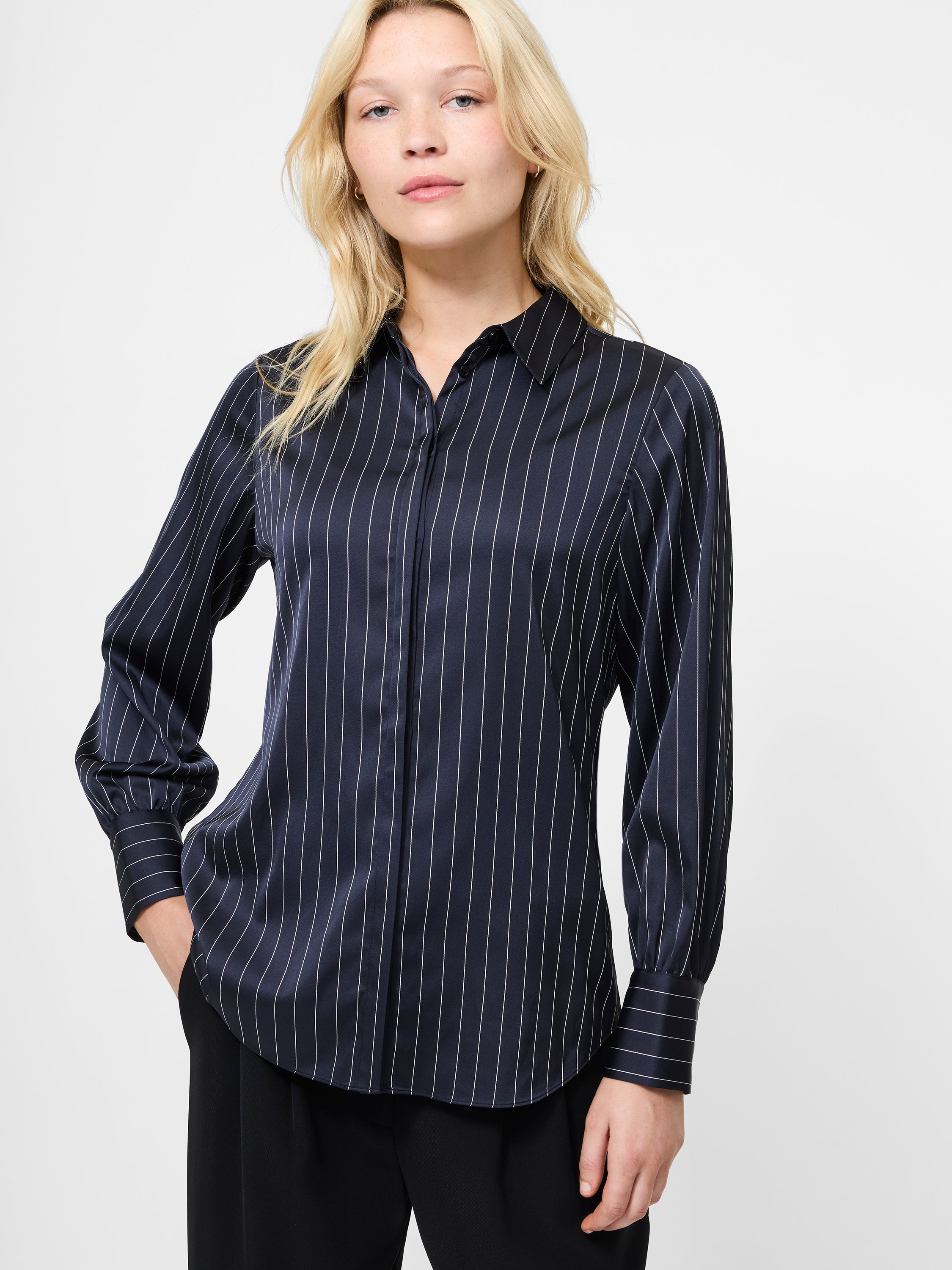 Satin Pinstripe Shirt