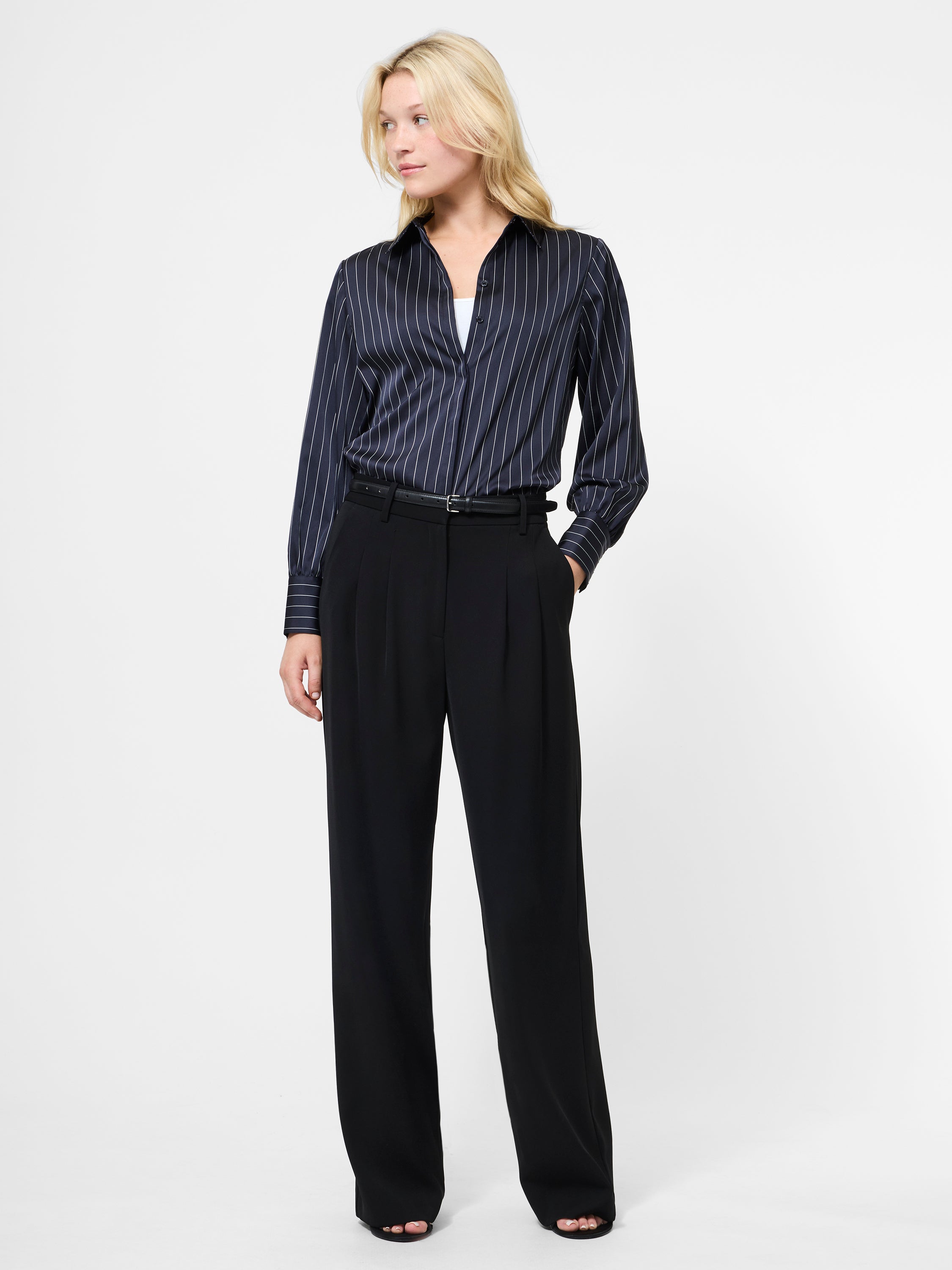 Satin Pinstripe Shirt