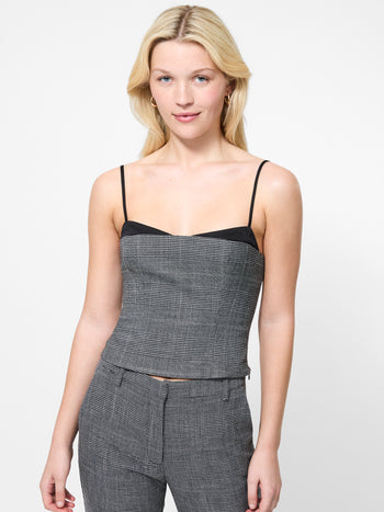 Owen Plaid Peekaboo Corset Top