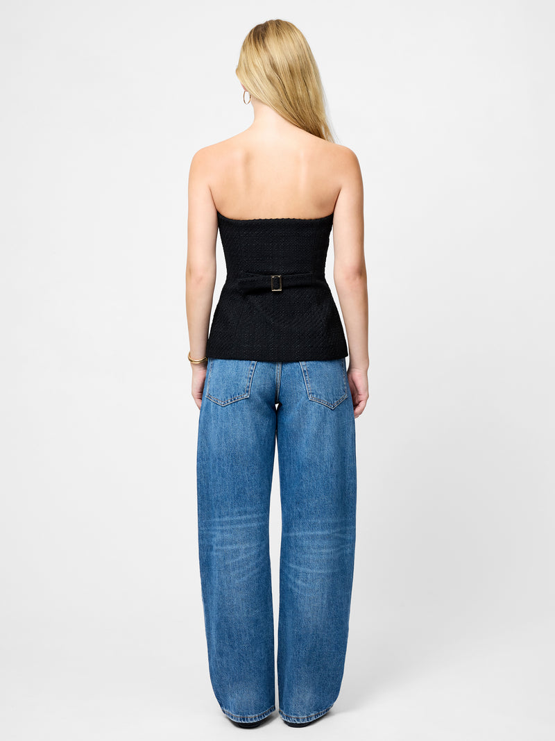 Structured Tweed Strapless Top