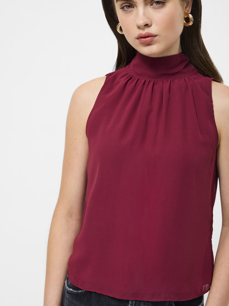 Marina Chiffon Sleeveless Bow Top